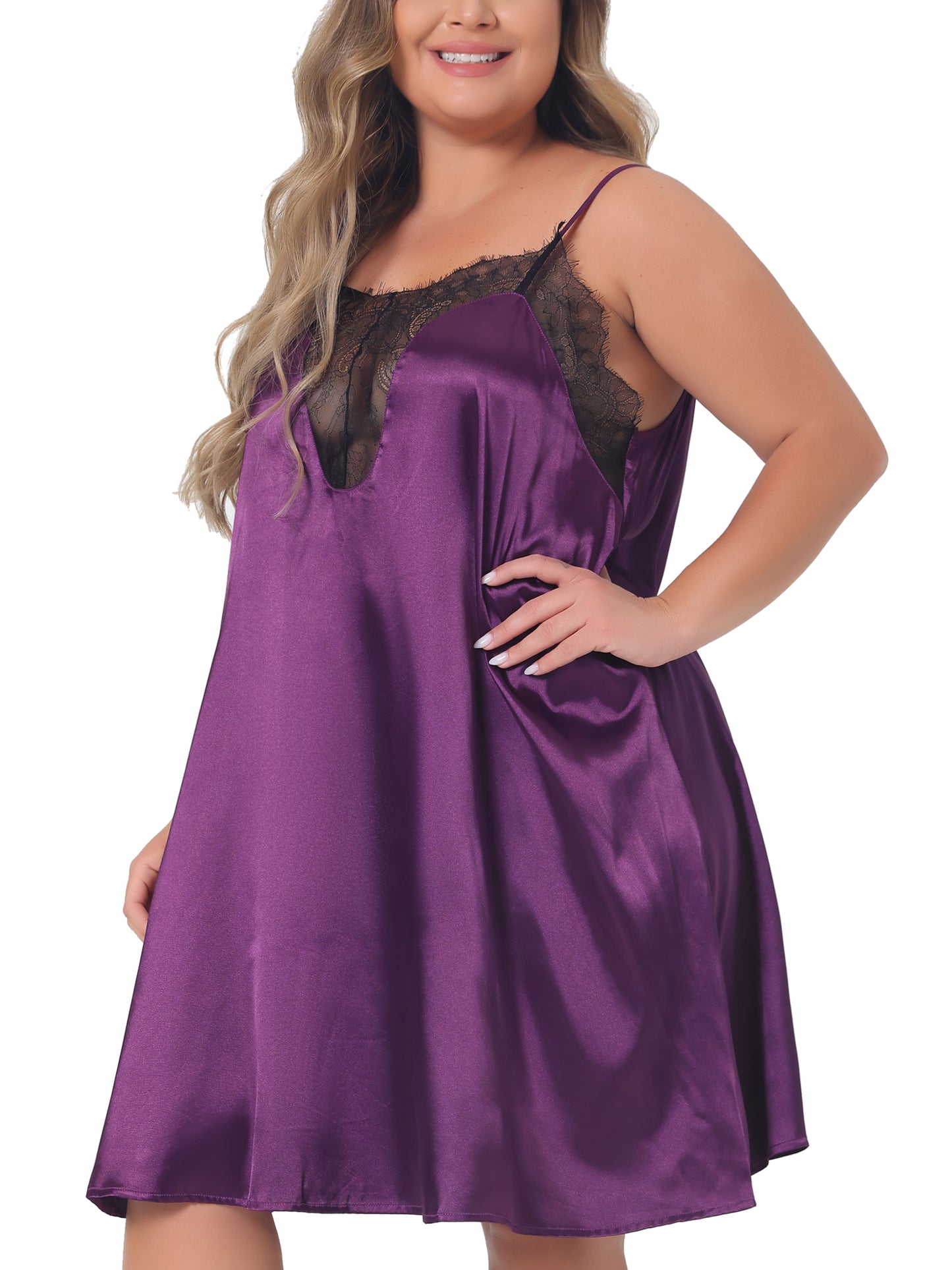Women Plus Size Nightgown Lace Nightgowns Spaghetti Lounge Sleep Dress