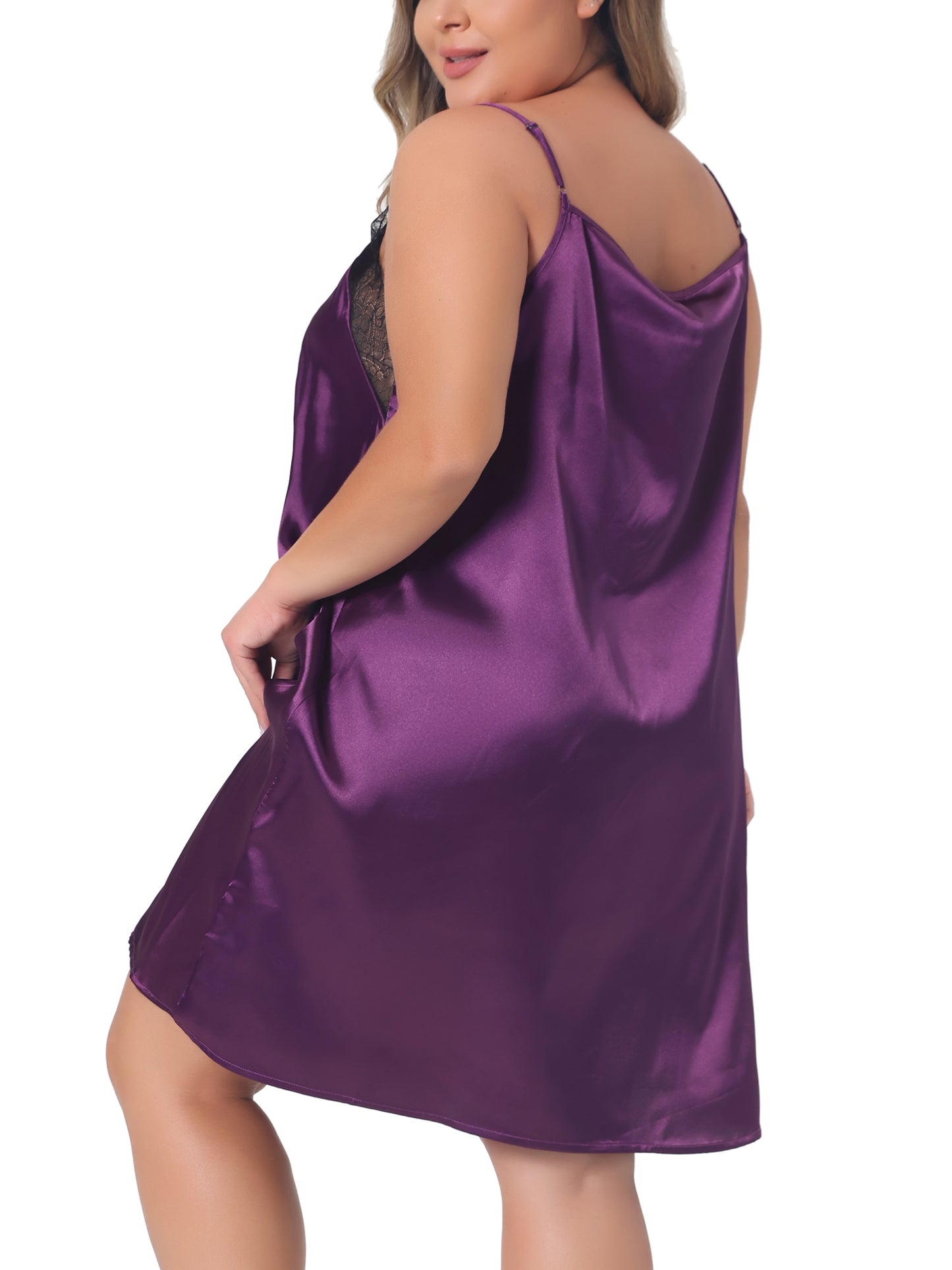 Women Plus Size Nightgown Lace Nightgowns Spaghetti Lounge Sleep Dress