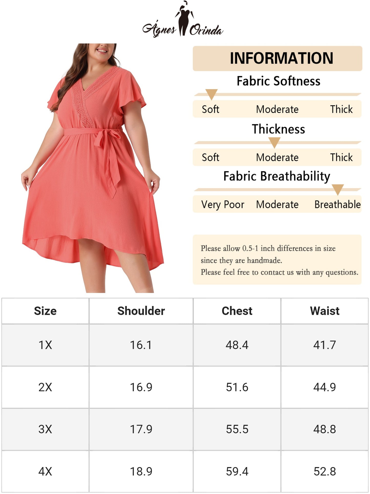 Women's Plus Size Summer Boho Dress V Neck Short Sleeve High Low a Line Beach Midi Dress
