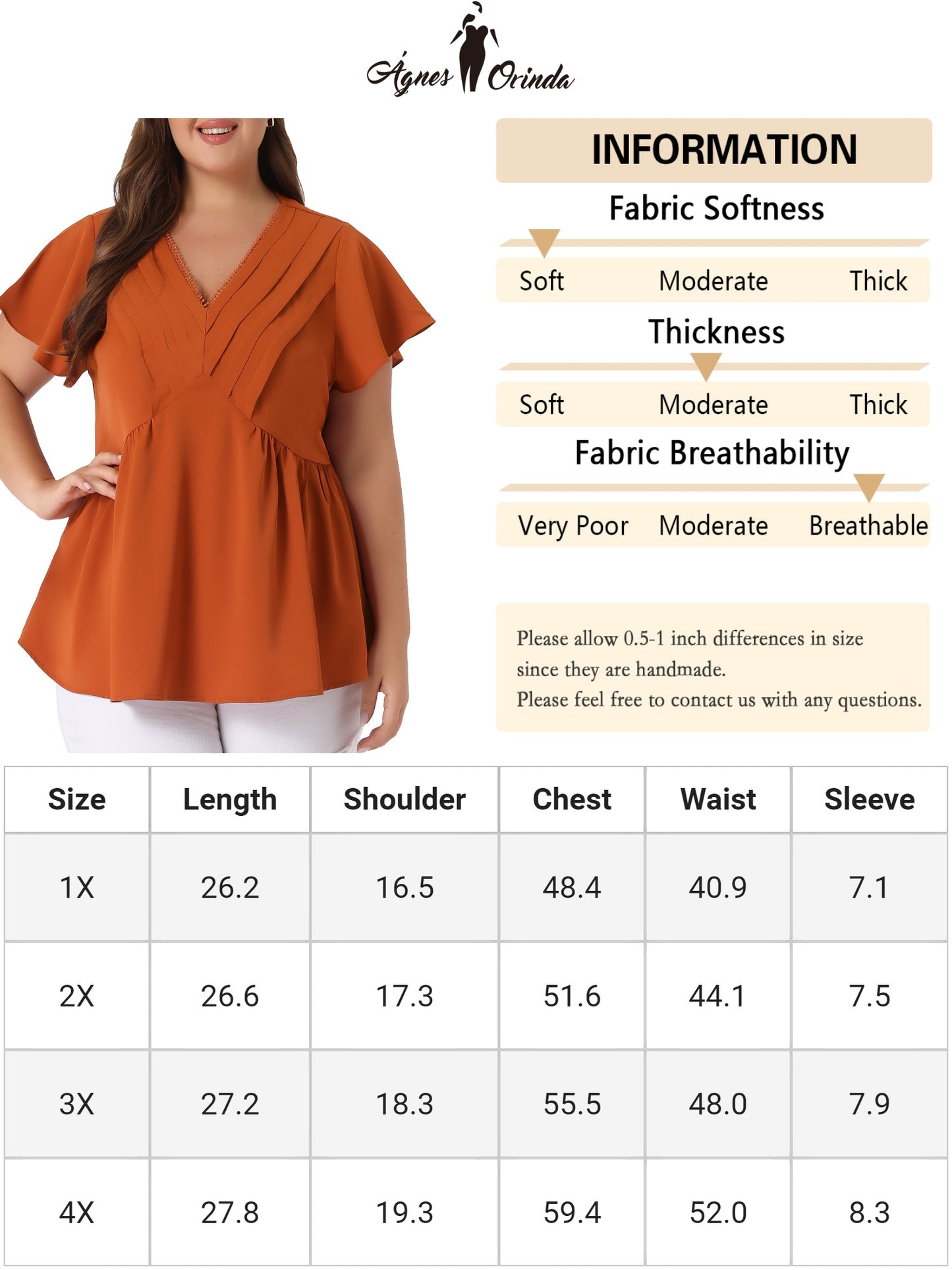 Women Plus Size Top Summer Flare Sleeve V Neck Lace Front Work Peplum Blouse
