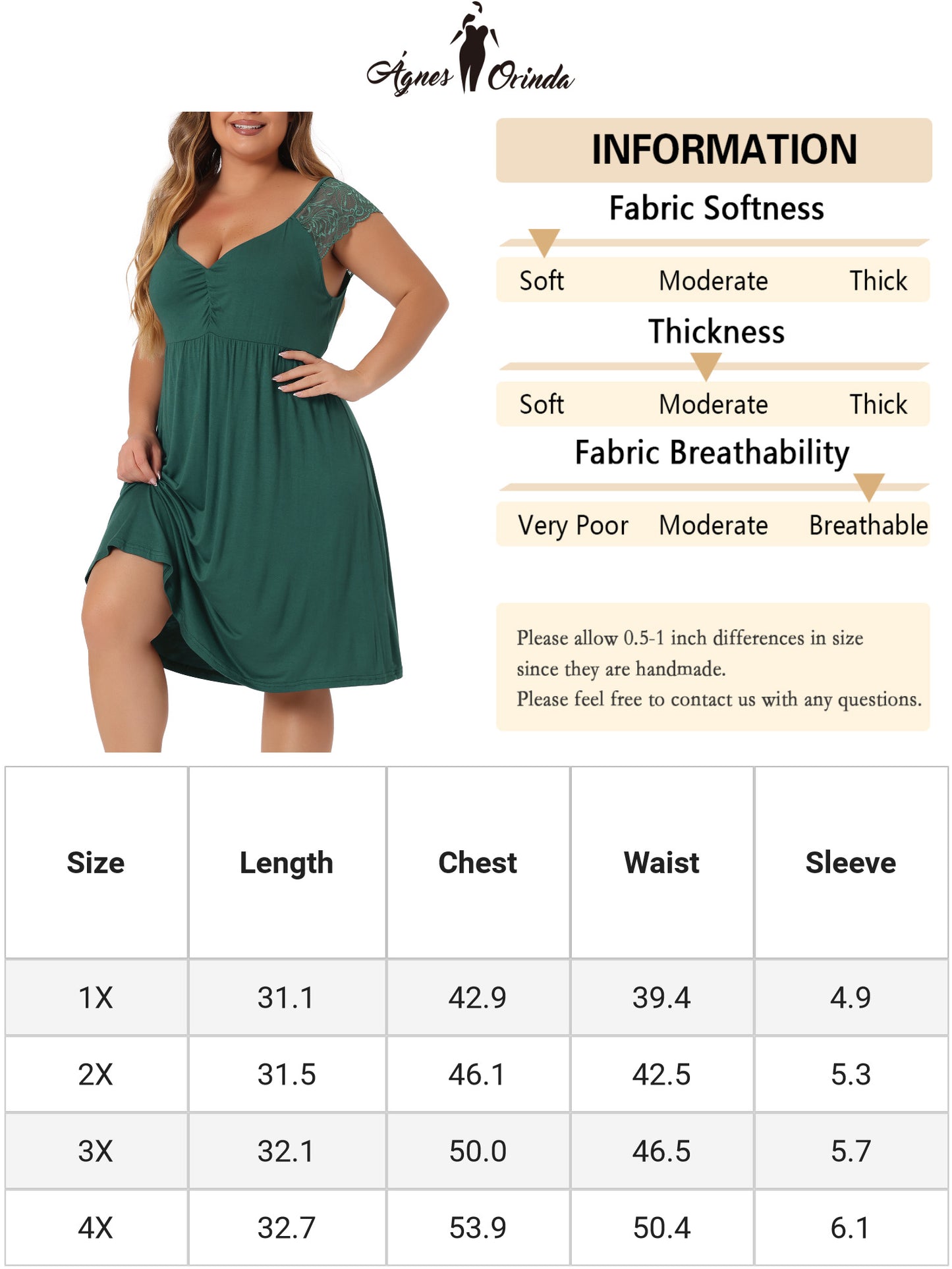 Women Plus Size Lace Cap Sleeve Sleep Dress V Neck Nightwear Loungewear Sleep Dress
