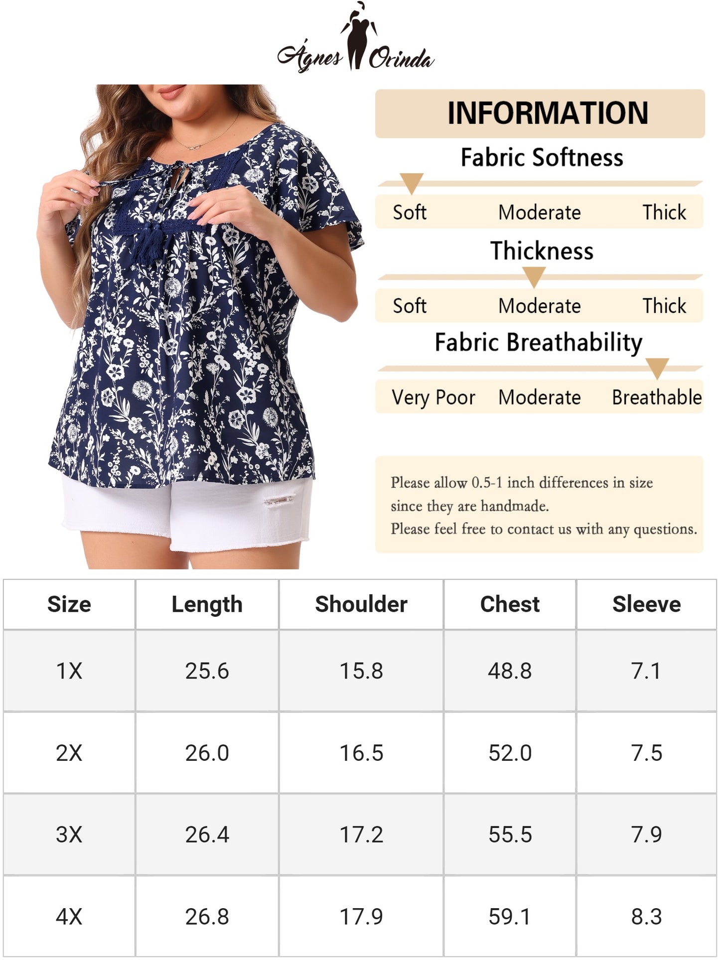 Women Plus Size Blouses Round Neck Short Sleeve Floral Top