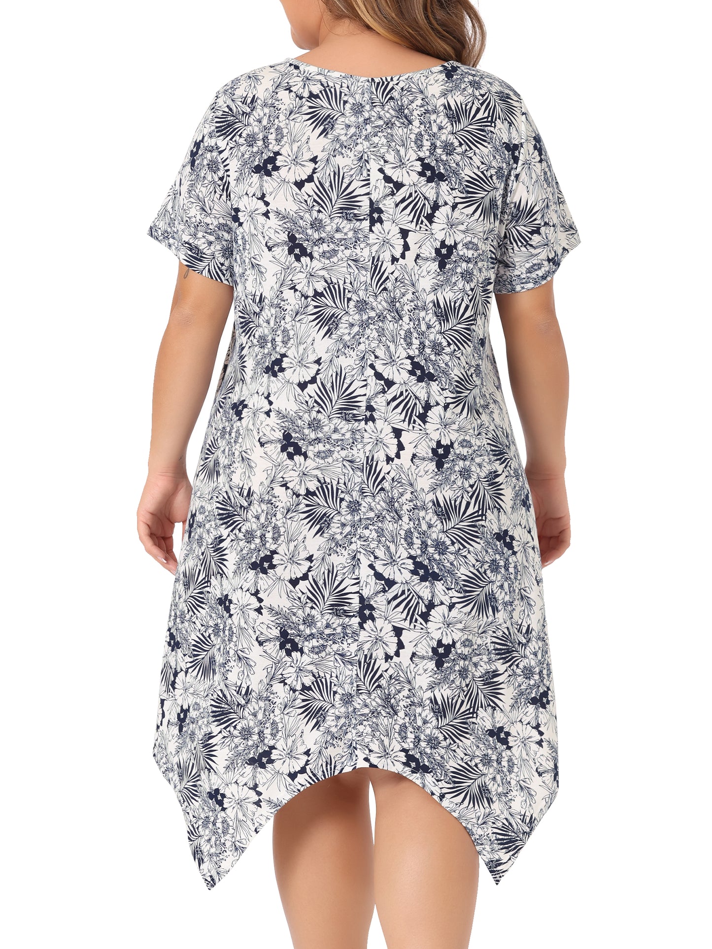Women Plus Size Nightgowns Rose Floral Nightshirt Sleepwear Sleepdress