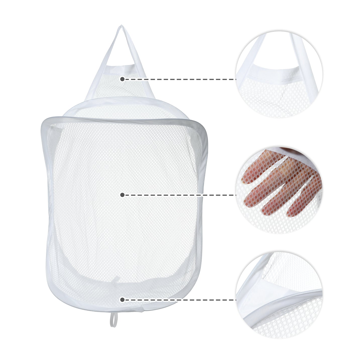 Wall-mounted Folding Laundry Basket for Bathroom 11.81"x7.09"x15.75" 20L White