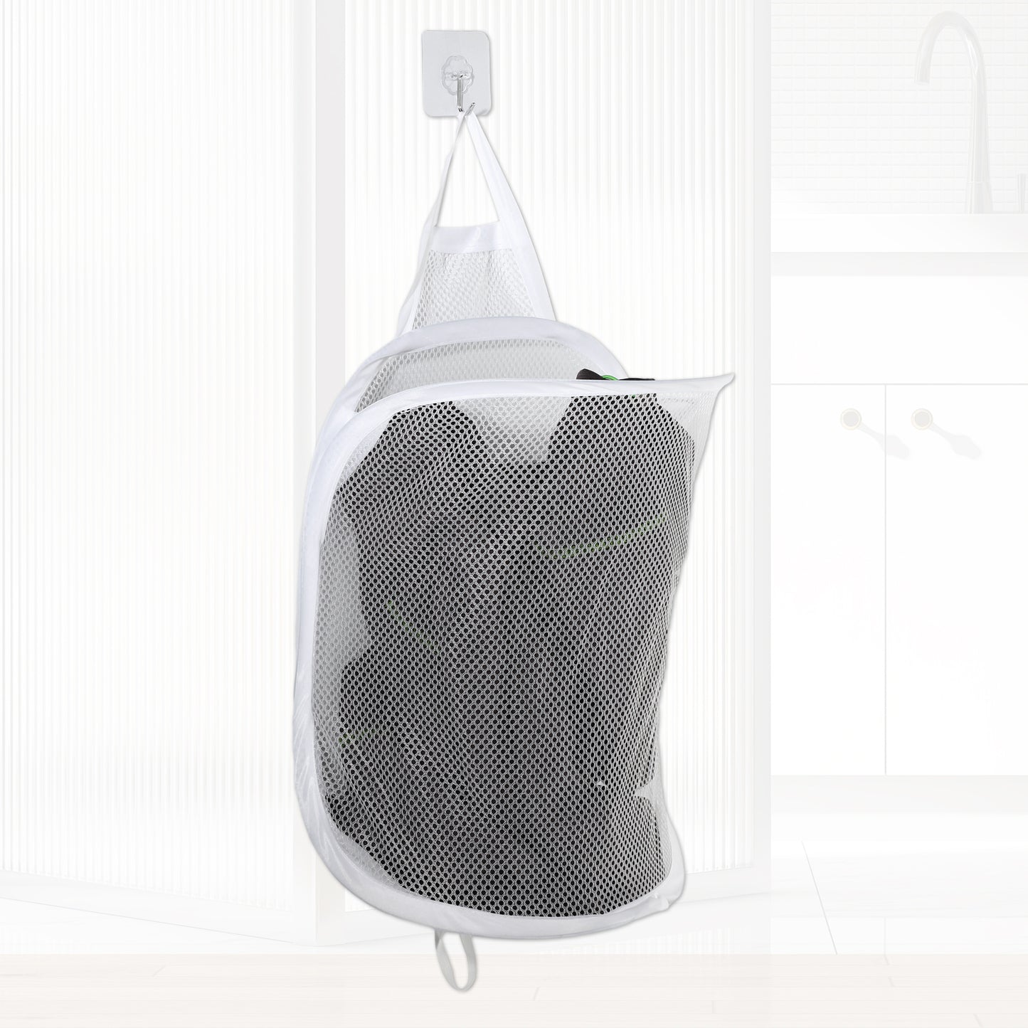 Wall-mounted Folding Laundry Basket for Bathroom 11.81"x7.09"x15.75" 20L White