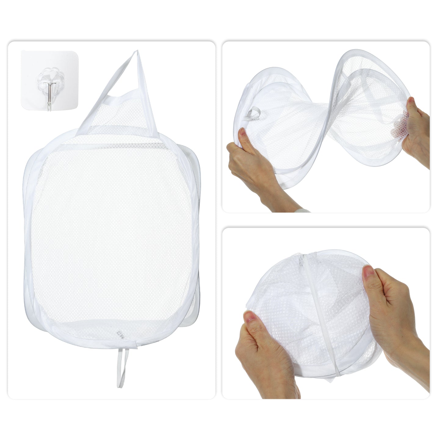 Wall-mounted Folding Laundry Basket for Bathroom 11.81"x7.09"x15.75" 20L White