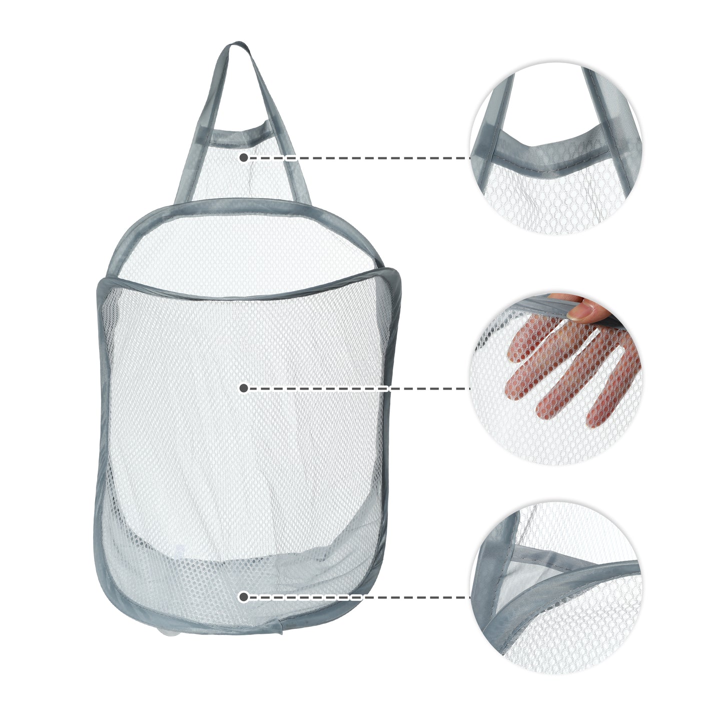 Wall-mounted Folding Laundry Basket for Bathroom 11.81"x7.09"x15.75" 20L Gray