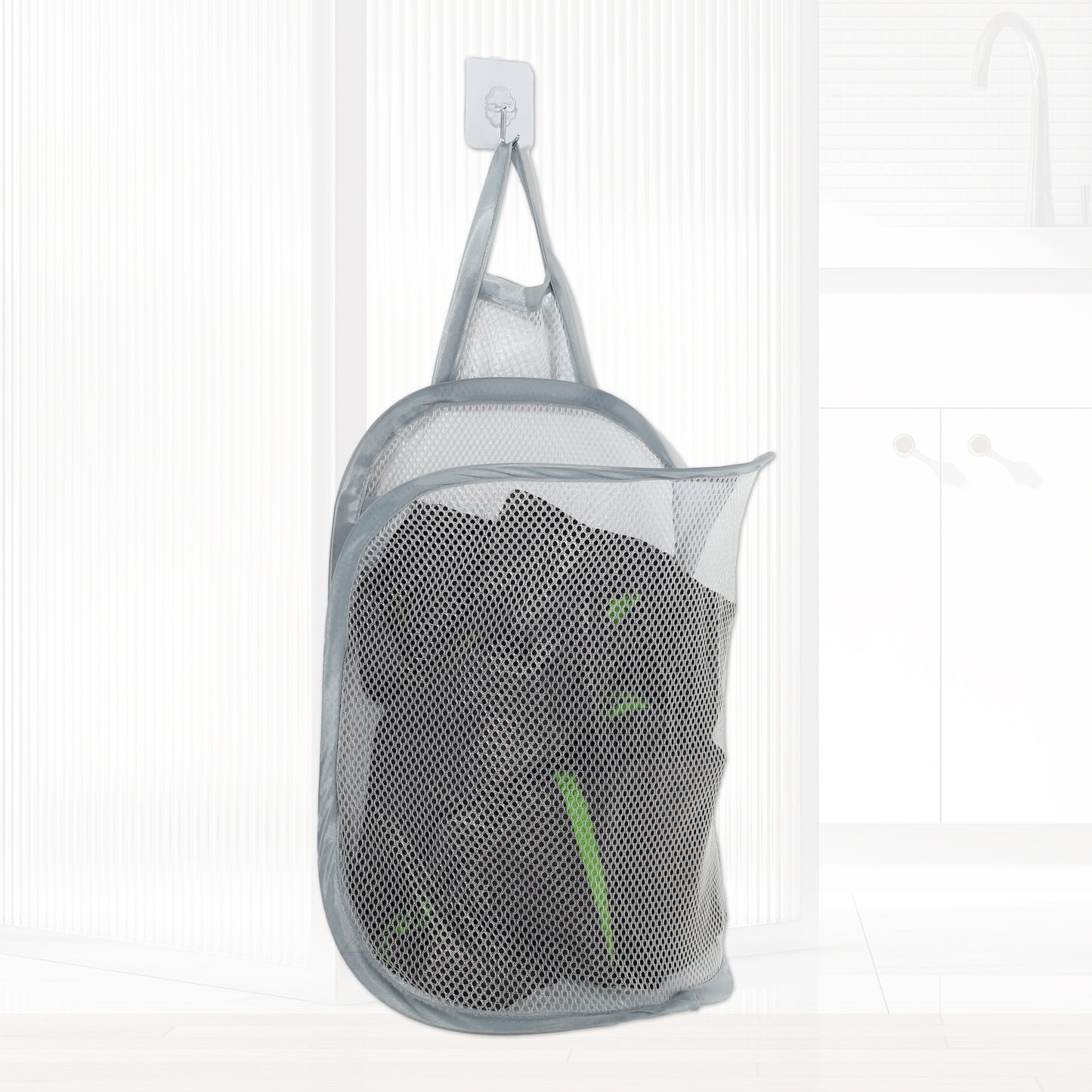 Wall-mounted Folding Laundry Basket for Bathroom 11.81"x7.09"x15.75" 20L Gray
