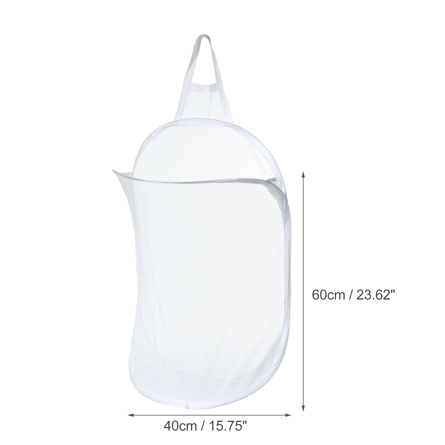 Wall-mounted Folding Laundry Basket for Bathroom 15.75"x7.87"x23.62" 48L White
