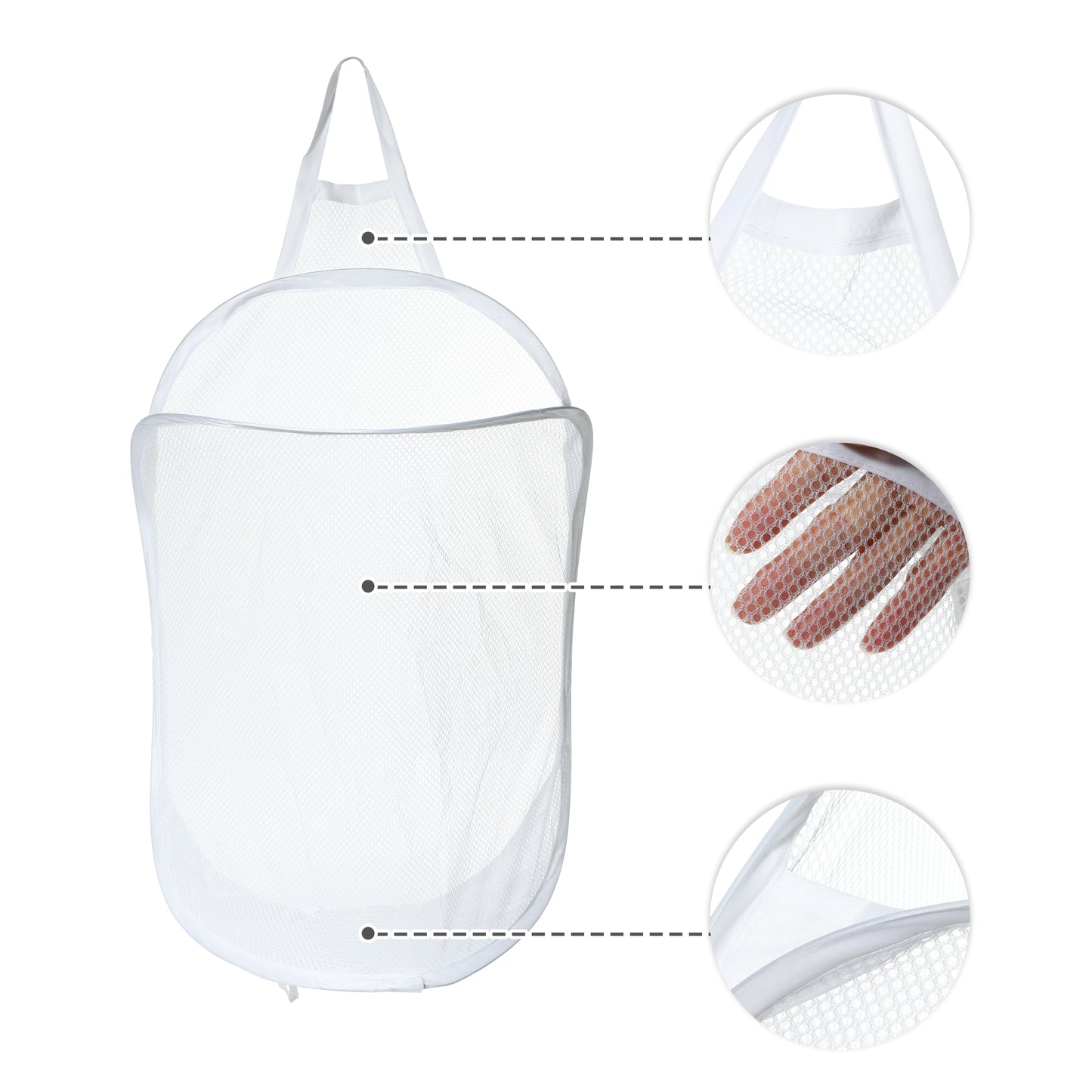Wall-mounted Folding Laundry Basket for Bathroom 15.75"x7.87"x23.62" 48L White