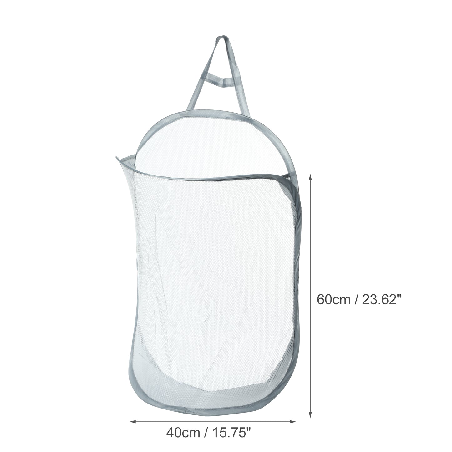 Wall-mounted Folding Laundry Basket for Bathroom 15.75"x7.87"x23.62" 48L Gray