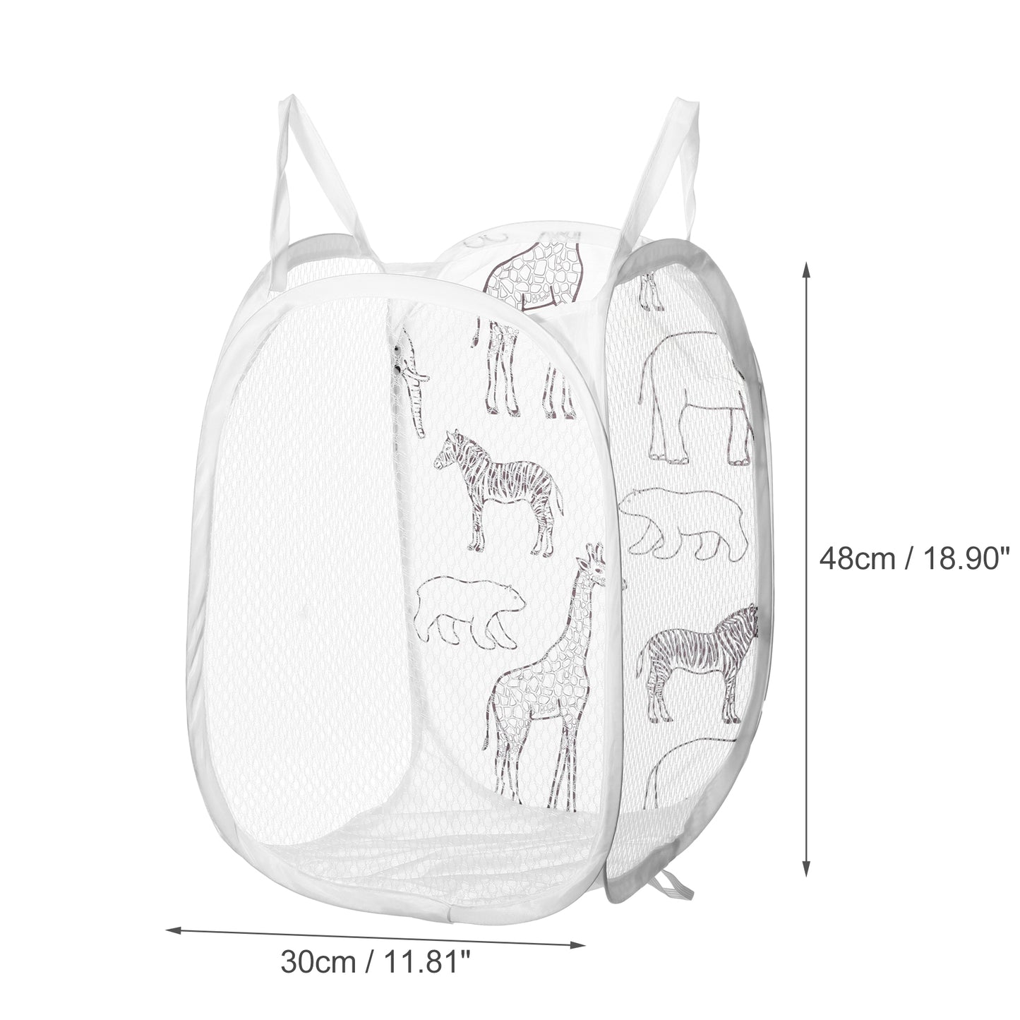 Folding Laundry Basket Durable Laundry Hamper for Bathroom 40L White