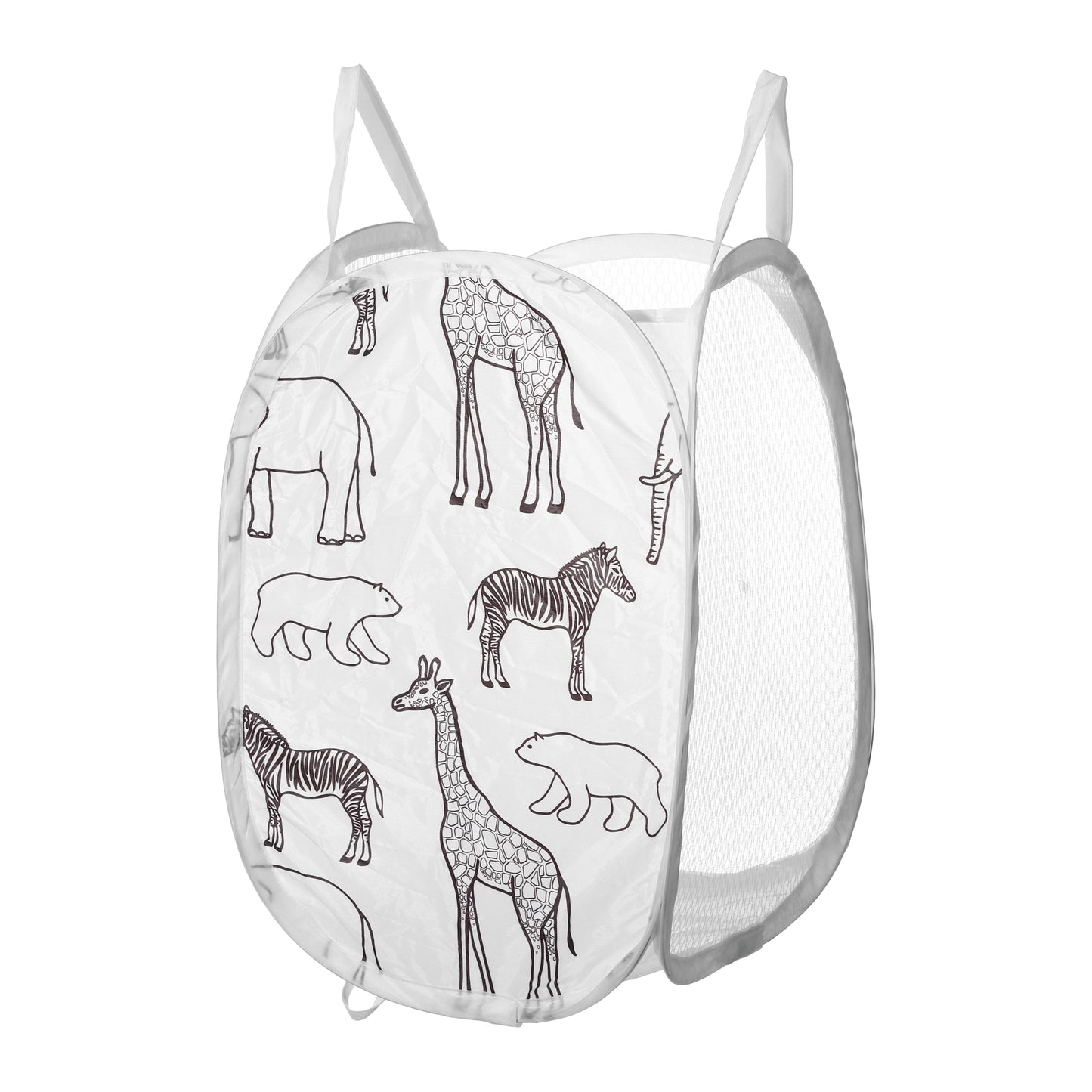 Folding Laundry Basket Durable Laundry Hamper for Bathroom 40L White