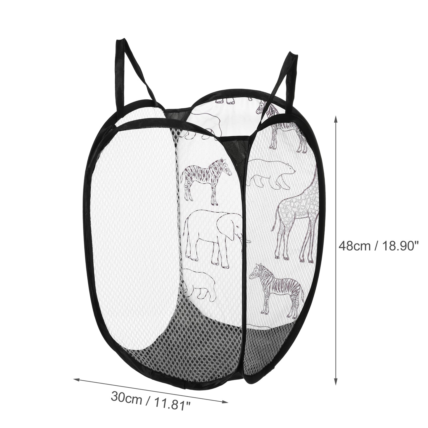 Folding Laundry Basket Durable Laundry Hamper for Bathroom 40L Black