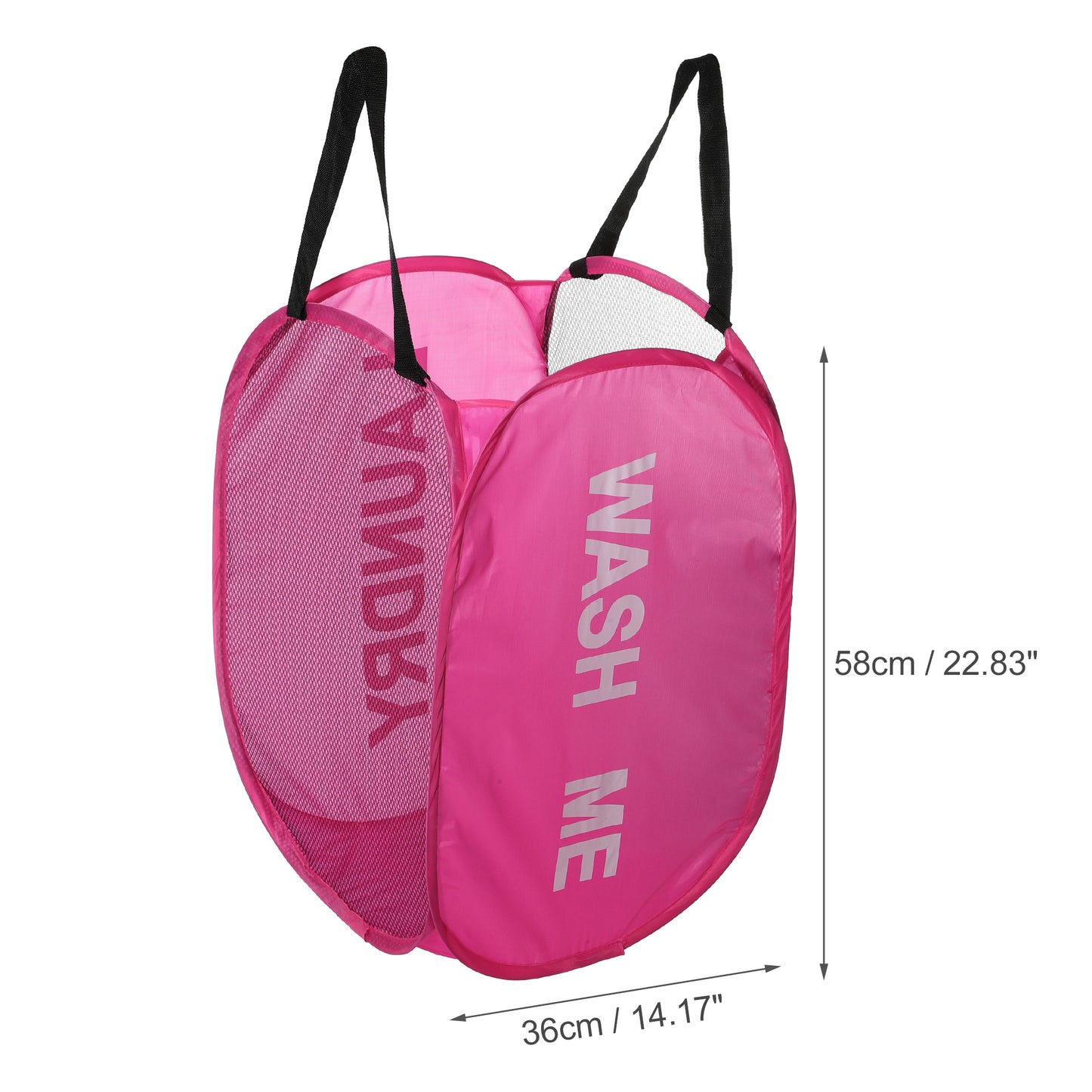 Folding Laundry Basket Durable Folding Laundry Hamper for Bathroom 75L Pink