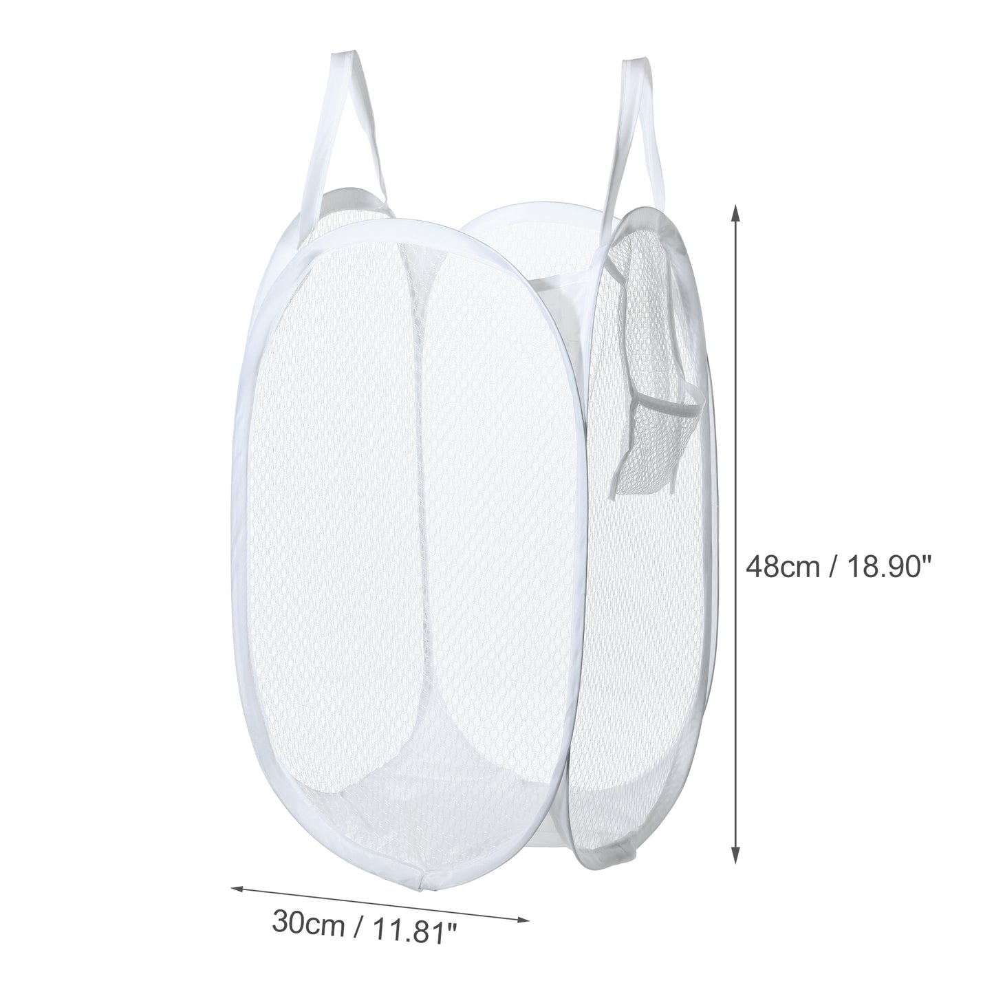 Folding Laundry Basket Durable Laundry Hamper for Bathroom 40L White