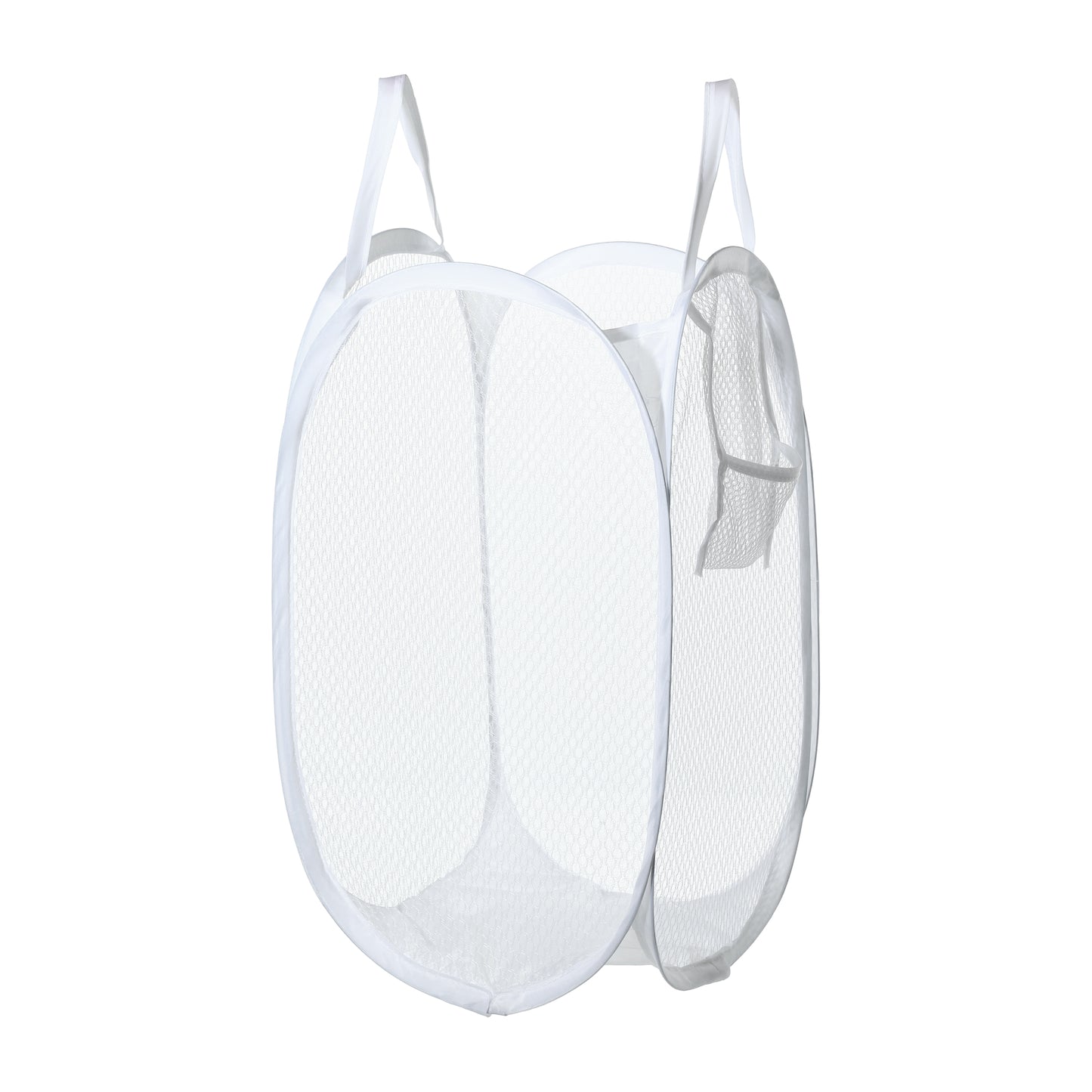 Folding Laundry Basket Durable Laundry Hamper for Bathroom 40L White