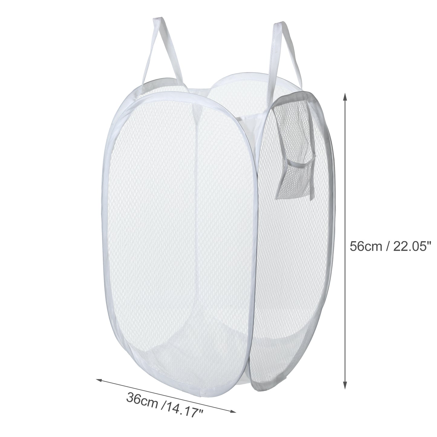 Folding Laundry Basket Durable Laundry Hamper for Bathroom 50L White