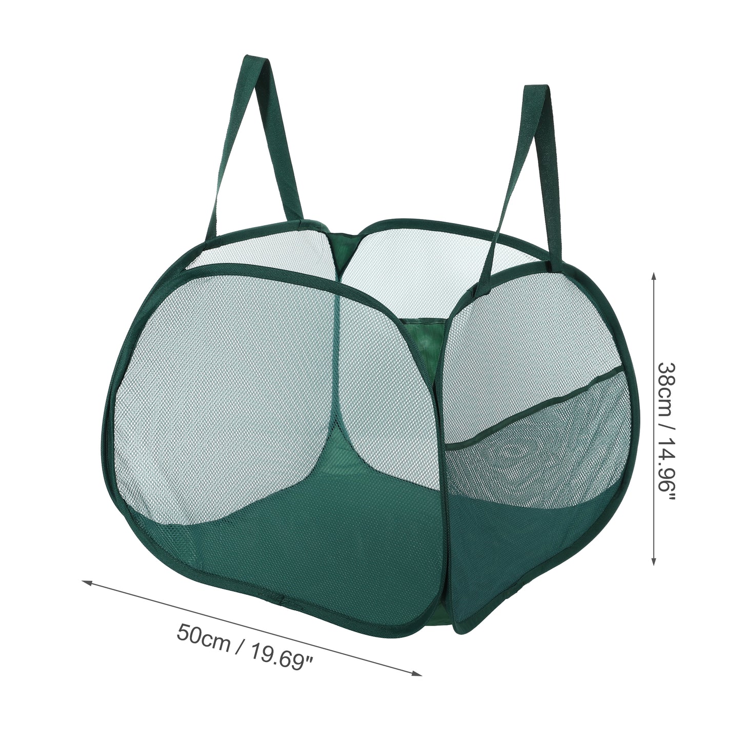 Folding Laundry Basket Portable Hamper Basket for Bathroom 90L Green