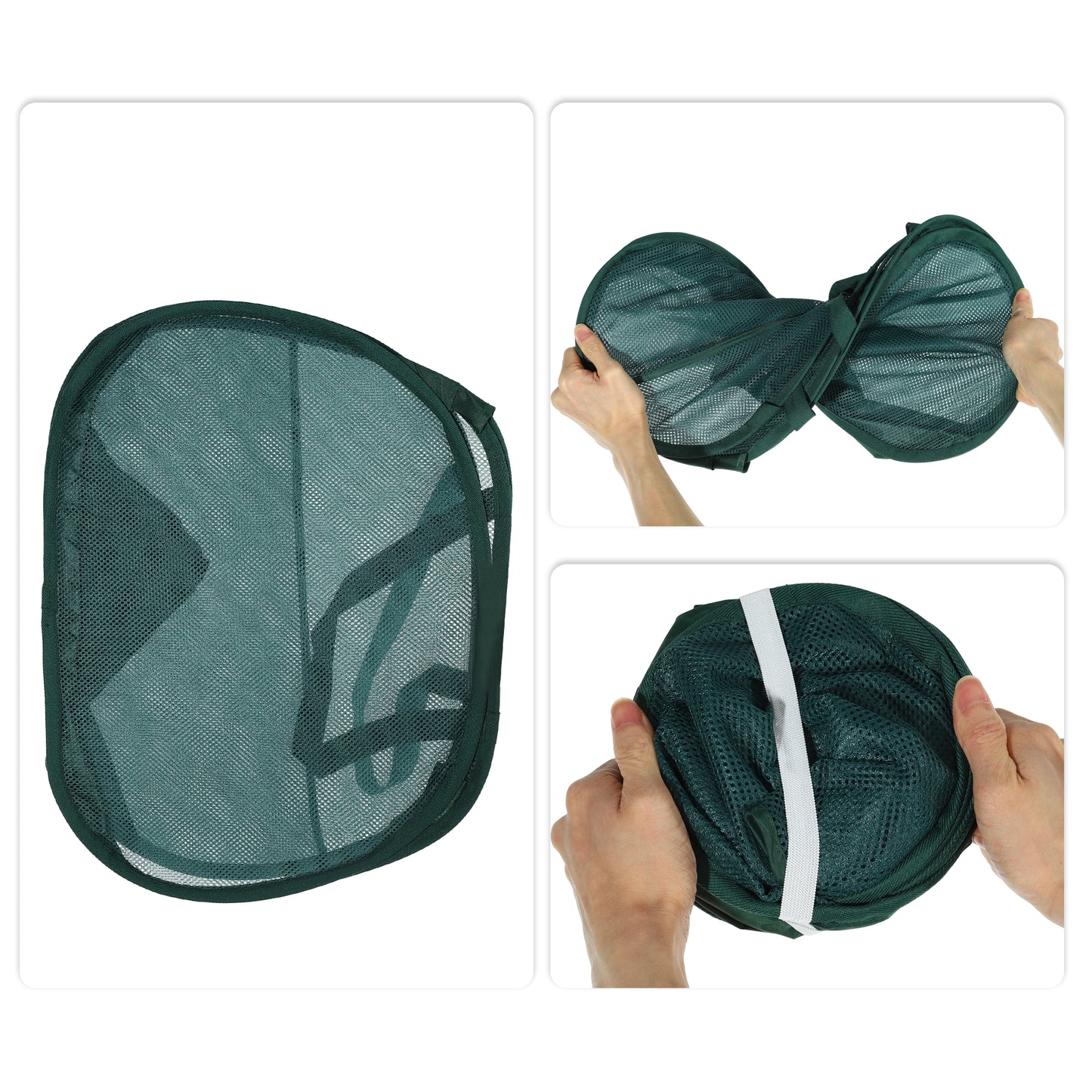 Folding Laundry Basket Portable Hamper Basket for Bathroom 90L Green