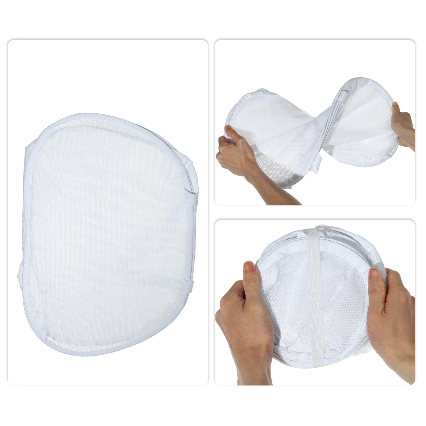 Folding Laundry Basket Portable Hamper Basket for Bathroom 90L White