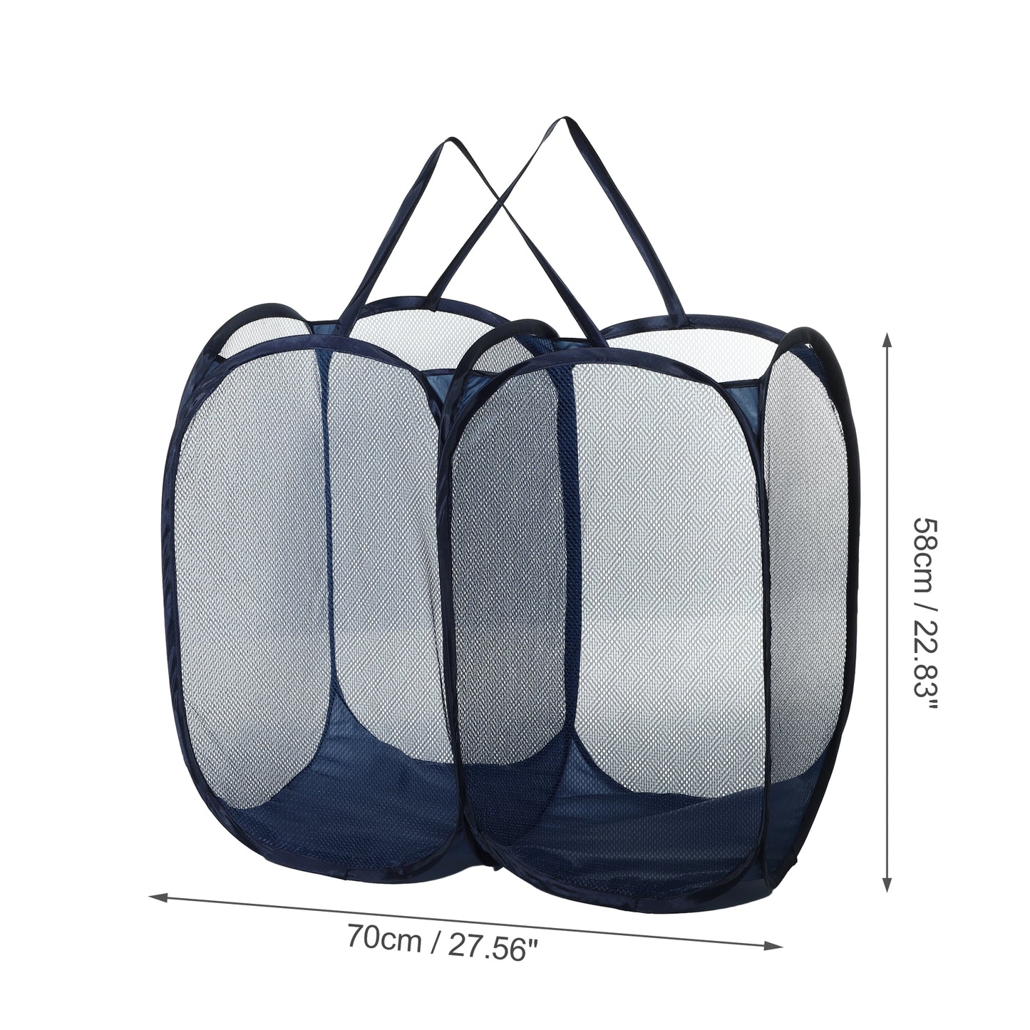 Folding Laundry Basket Portable Hamper Basket for Bathroom 140L Blue