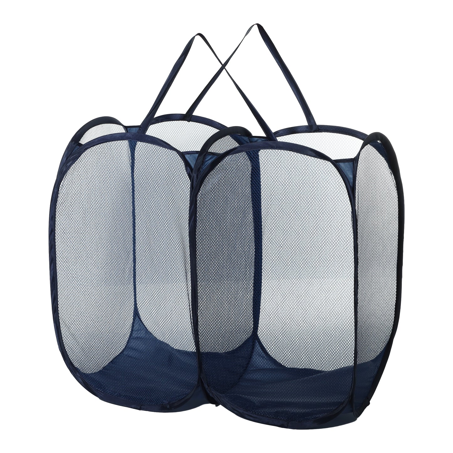 Folding Laundry Basket Portable Hamper Basket for Bathroom 140L Blue