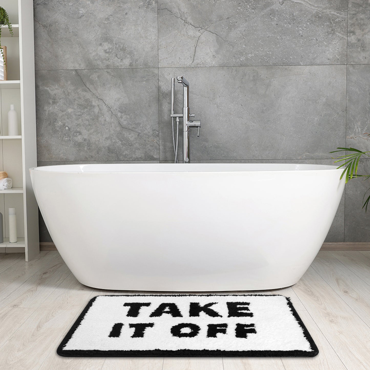 Cute Letter Bathroom Mat, Soft Non Slip Absorbent Bath Rug Machine Washable