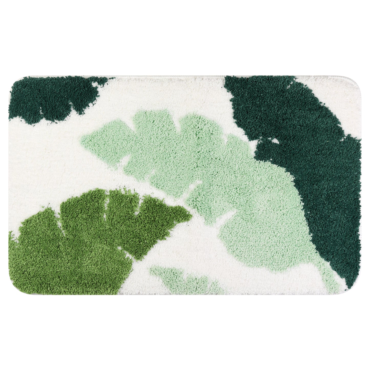 Cute Leaf Pattern Bath Rug, Boho Non Slip Bathroom Decor Washable Mat for Bedroom, Bath Tub