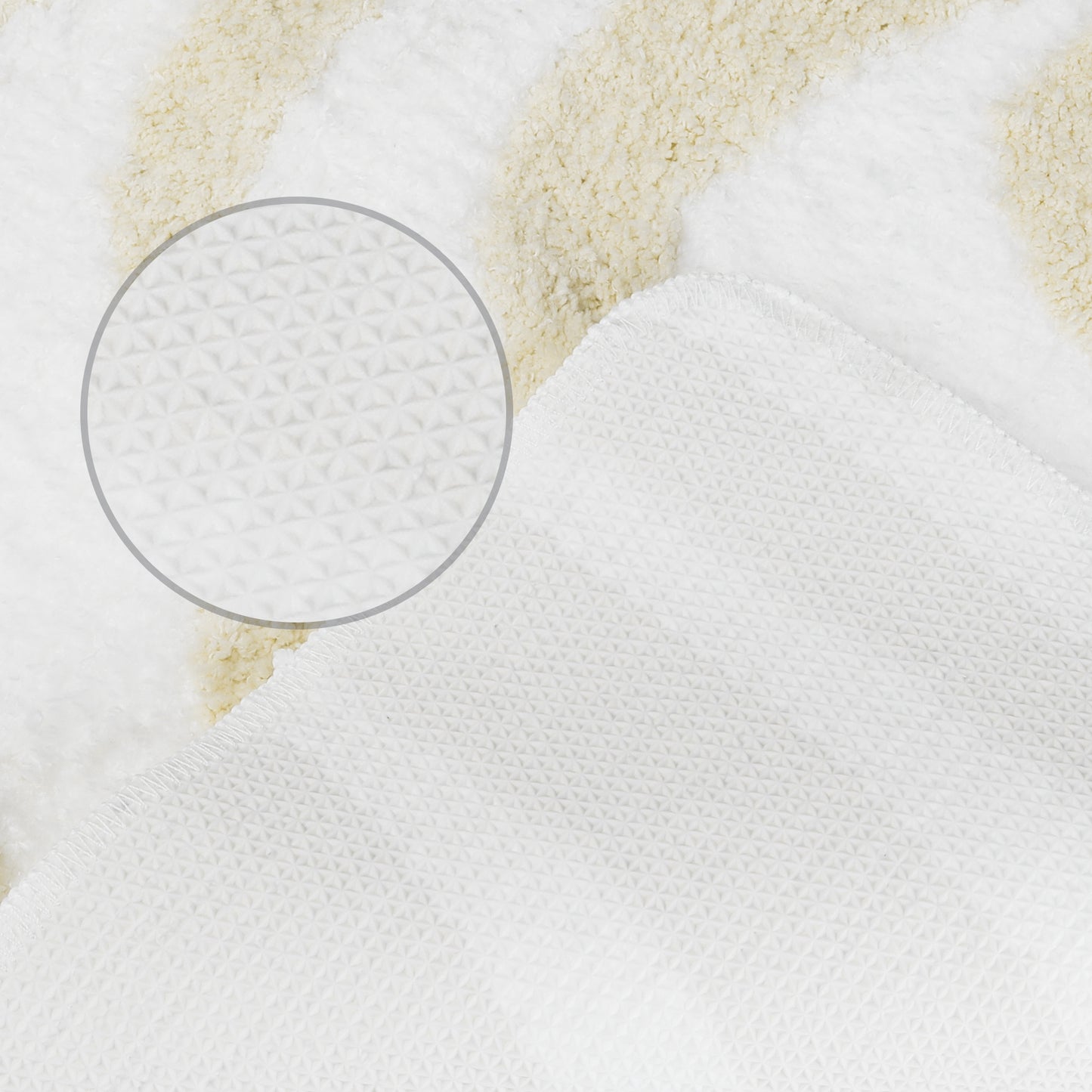Fashion Wave Pattern Bathroom Rug Mat, Soft Absorbent Machine Wash Bath Mats