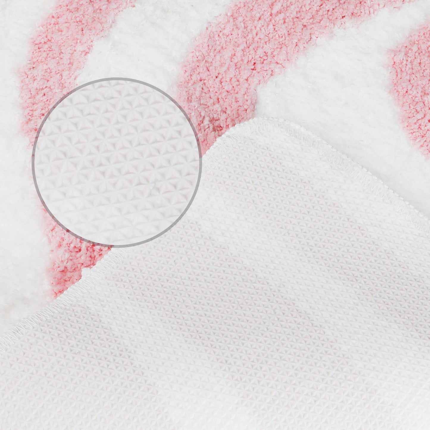 Fashion Wave Pattern Bathroom Rug Mat, Soft Absorbent Machine Wash Bath Mats