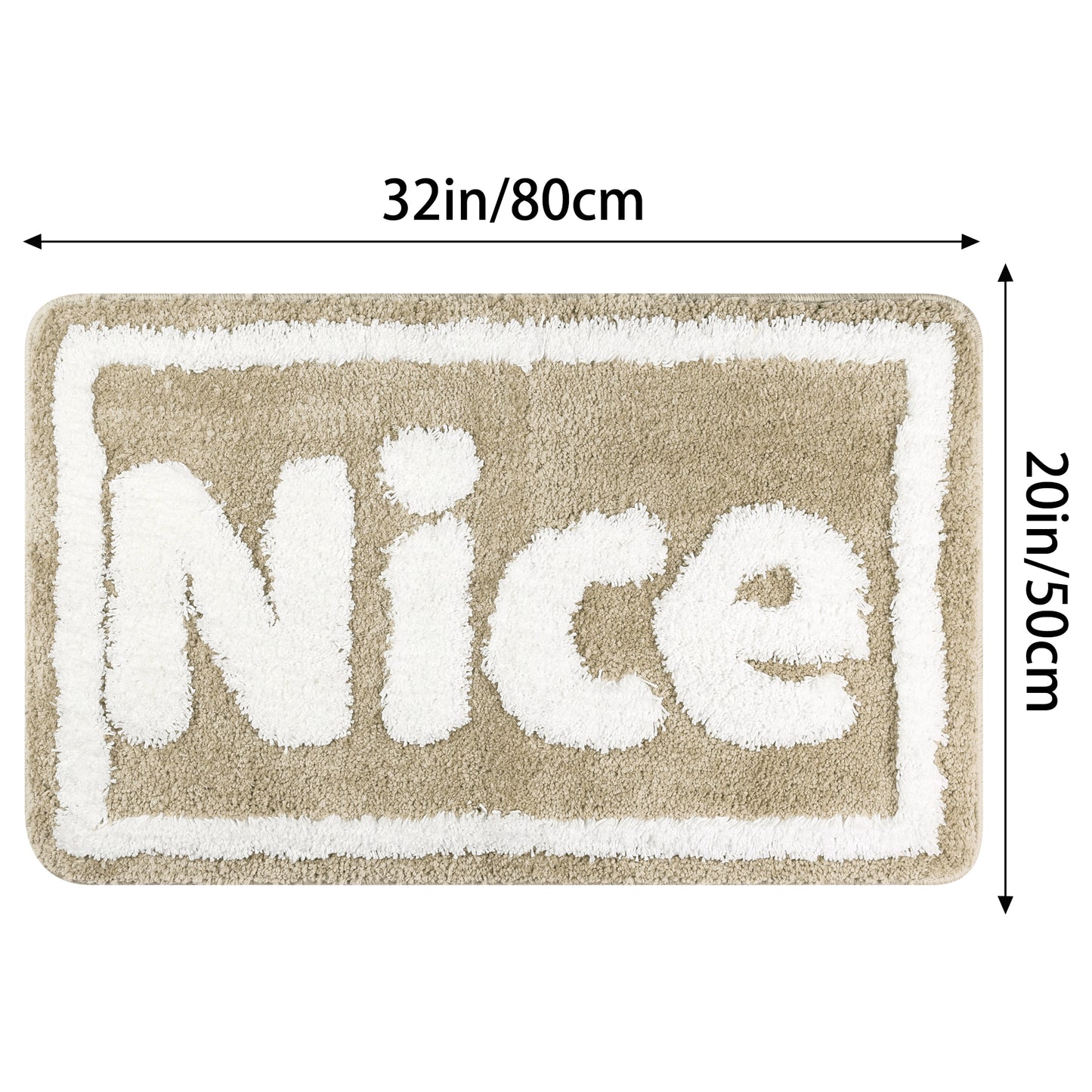 Plush Non-slip Bathroom Letter Rug, Soft Absorbent Bath Mat for Bathroom, Floor, Tub, Shower Room
