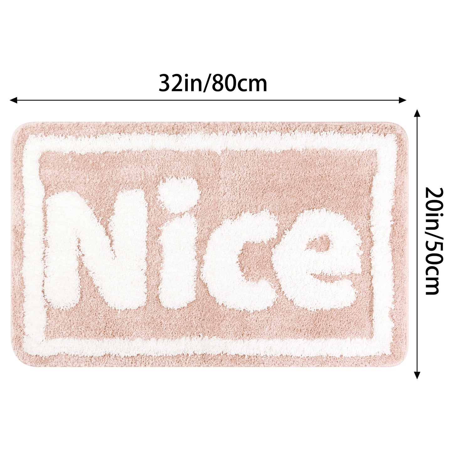 Plush Non-slip Bathroom Letter Rug, Soft Absorbent Bath Mat for Bathroom, Floor, Tub, Shower Room