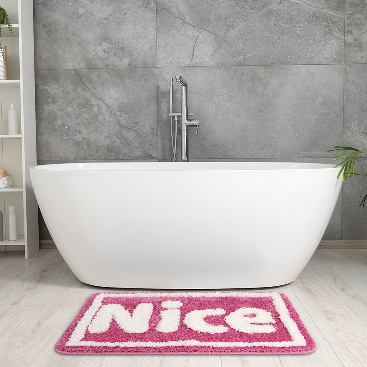 Plush Non-slip Bathroom Letter Rug, Soft Absorbent Bath Mat for Bathroom, Floor, Tub, Shower Room