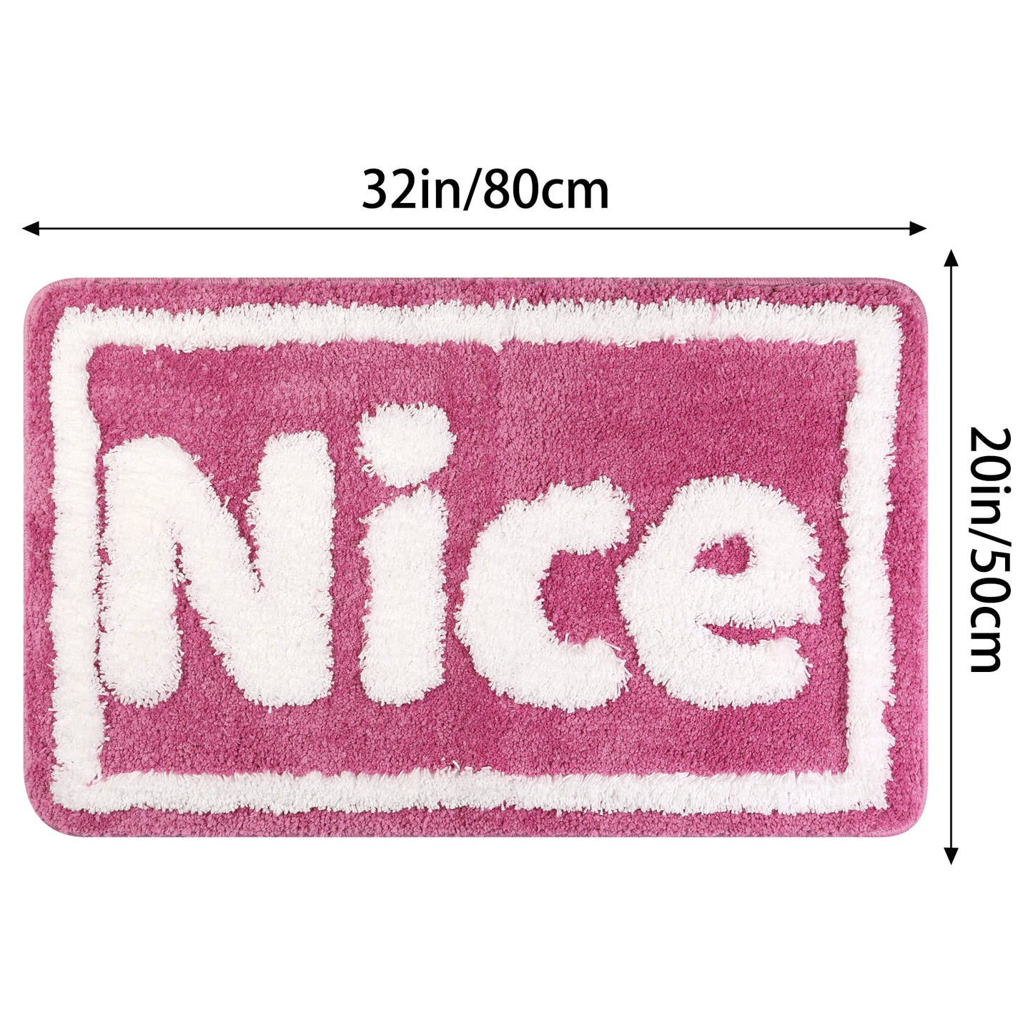 Plush Non-slip Bathroom Letter Rug, Soft Absorbent Bath Mat for Bathroom, Floor, Tub, Shower Room