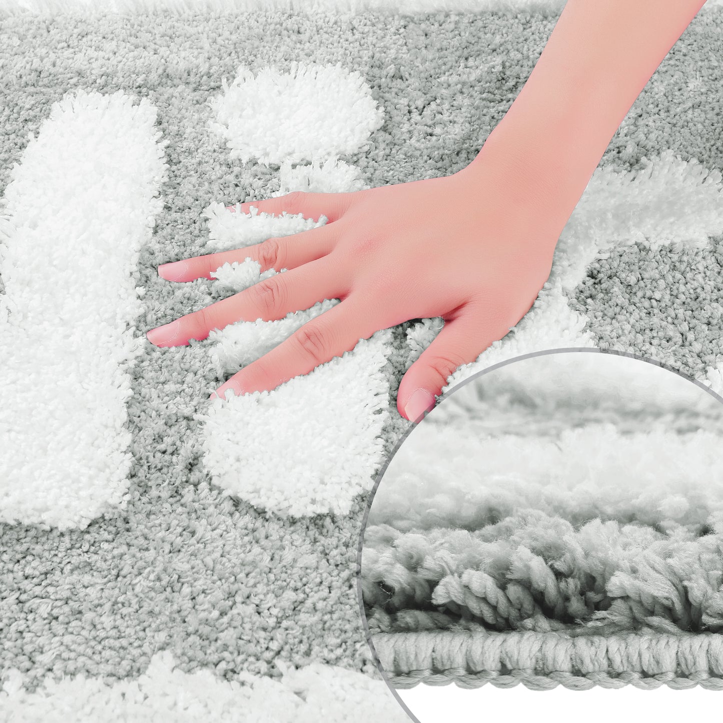 Plush Non-slip Bathroom Letter Rug, Soft Absorbent Bath Mat for Bathroom, Floor, Tub, Shower Room