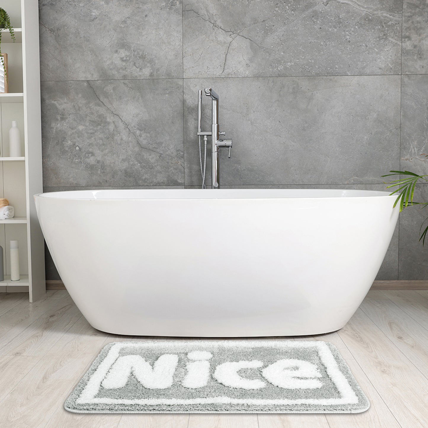 Plush Non-slip Bathroom Letter Rug, Soft Absorbent Bath Mat for Bathroom, Floor, Tub, Shower Room