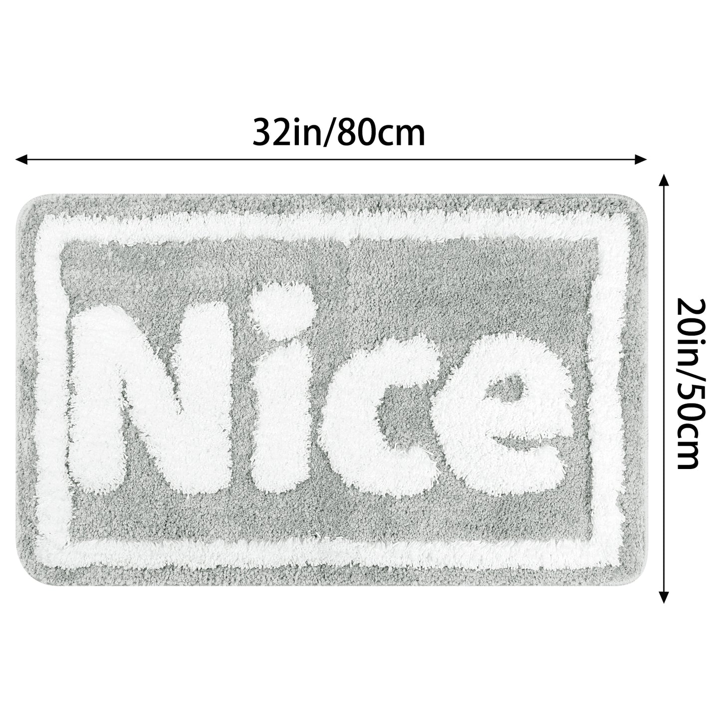 Plush Non-slip Bathroom Letter Rug, Soft Absorbent Bath Mat for Bathroom, Floor, Tub, Shower Room