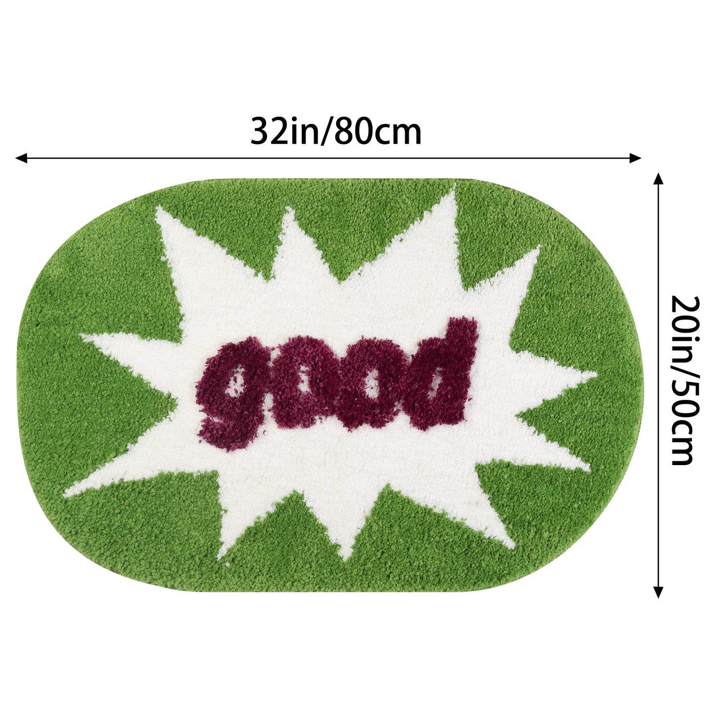 Funny Letter Bath Rug, Non-Slip Absorbent Bathroom Mat Washable for Shower and Spa Floors