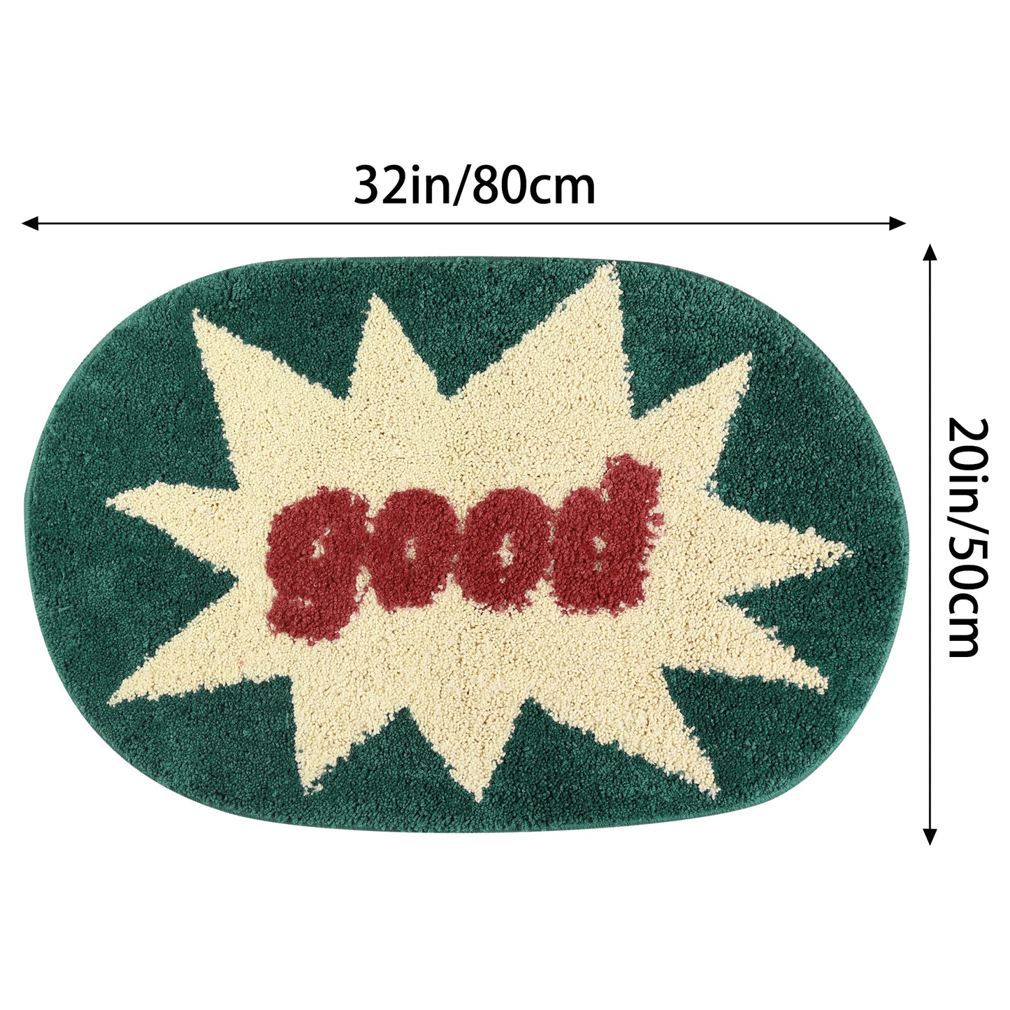 Funny Letter Bath Rug, Non-Slip Absorbent Bathroom Mat Washable for Shower and Spa Floors