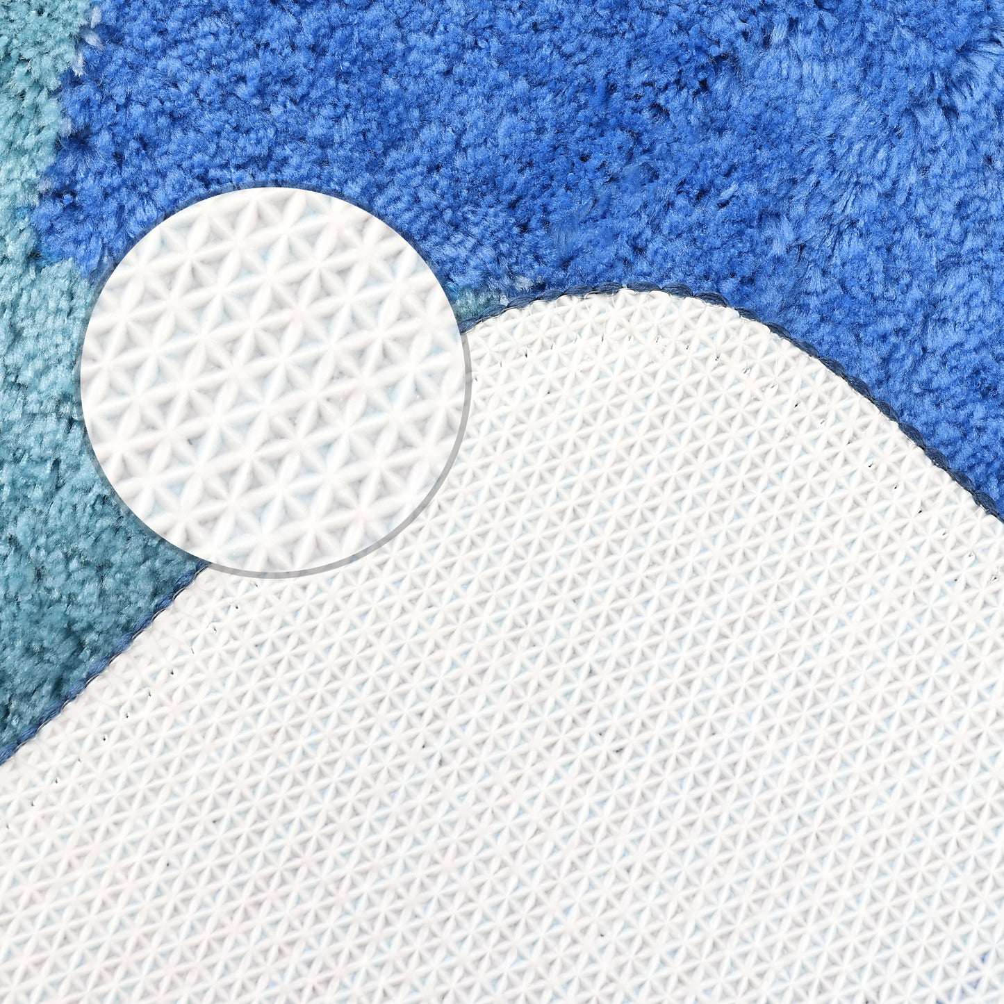 Waves Stripe Bathroom Carpet, Extra Soft and Absorbent Bath Mat, Non-Slip Rug for Bathroom