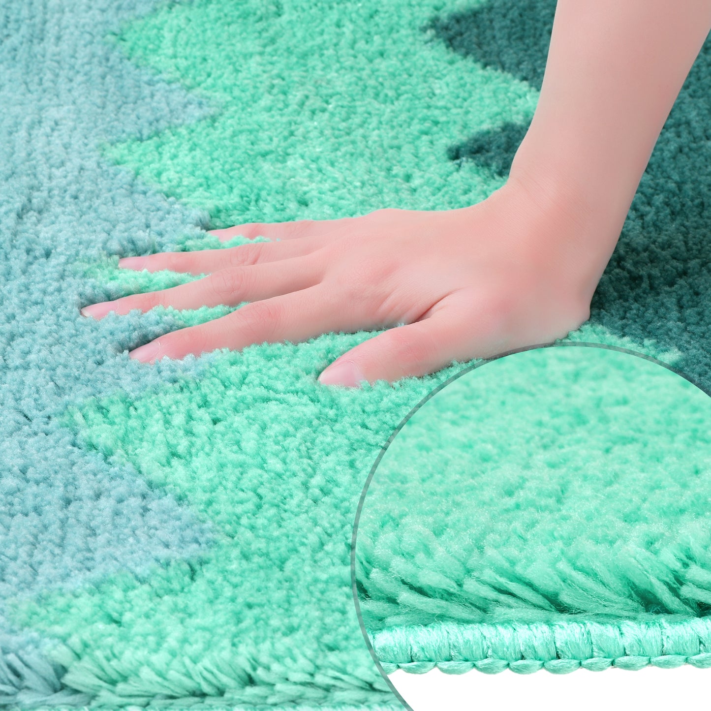 Waves Stripe Bathroom Carpet, Extra Soft and Absorbent Bath Mat, Non-Slip Rug for Bathroom