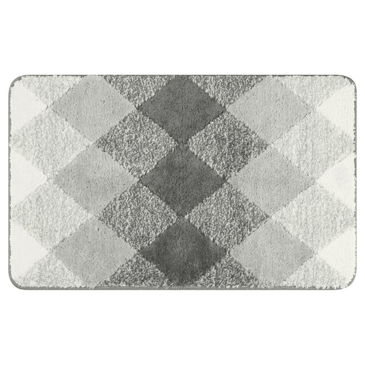 Geometric Pattern Bathroom Rug Mat, Soft Absorbent, Non-Slip Comfortable Bath Mats