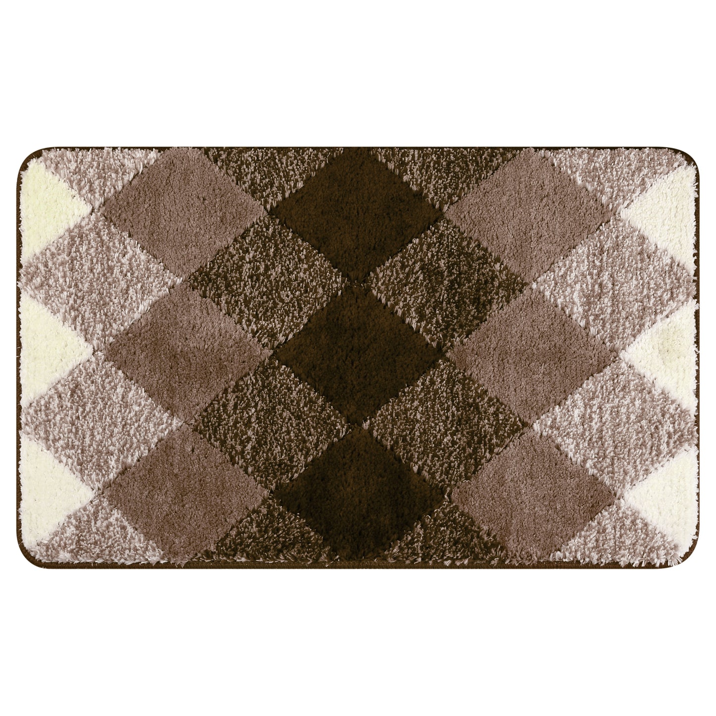 Geometric Pattern Bathroom Rug Mat, Soft Absorbent, Non-Slip Comfortable Bath Mats