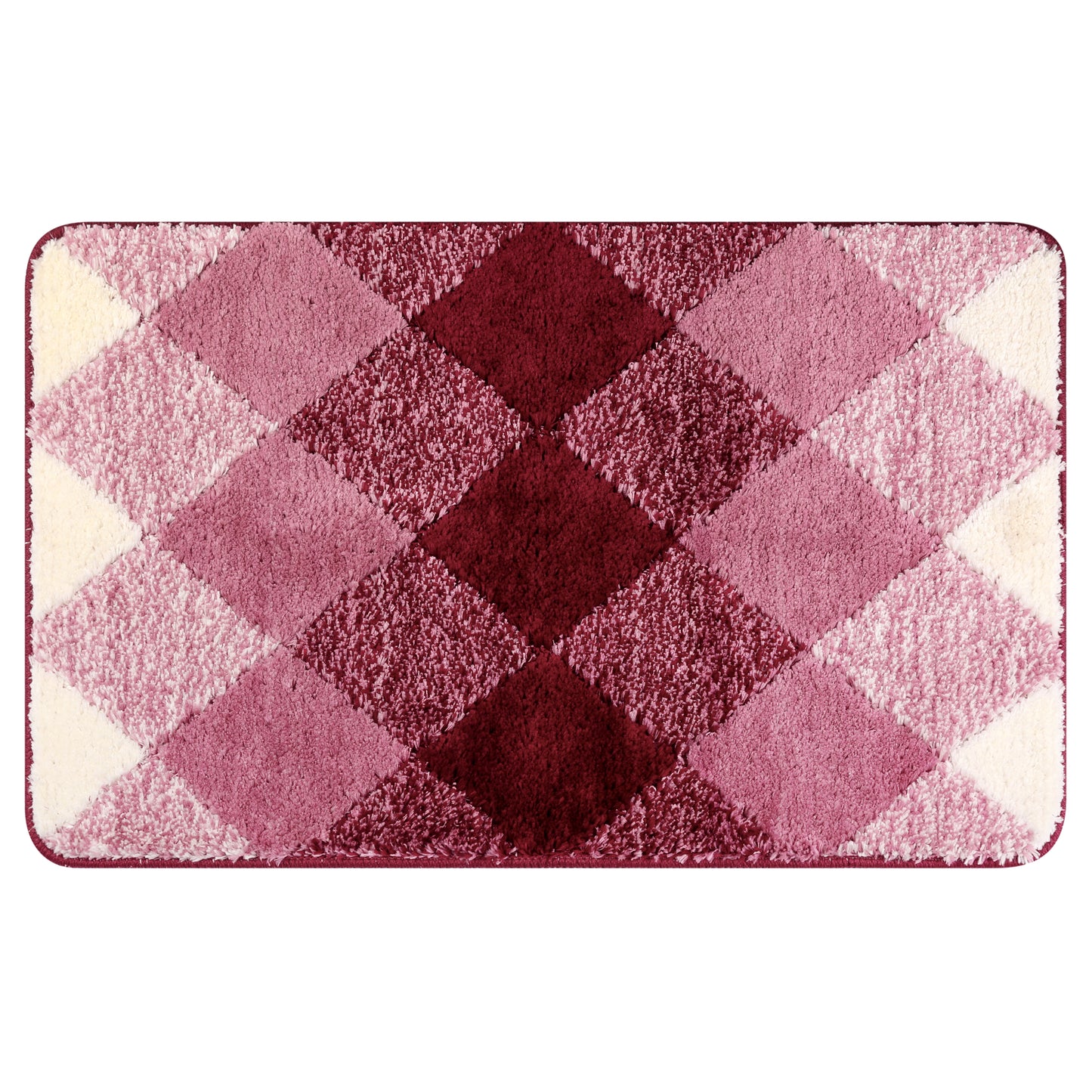 Geometric Pattern Bathroom Rug Mat, Soft Absorbent, Non-Slip Comfortable Bath Mats