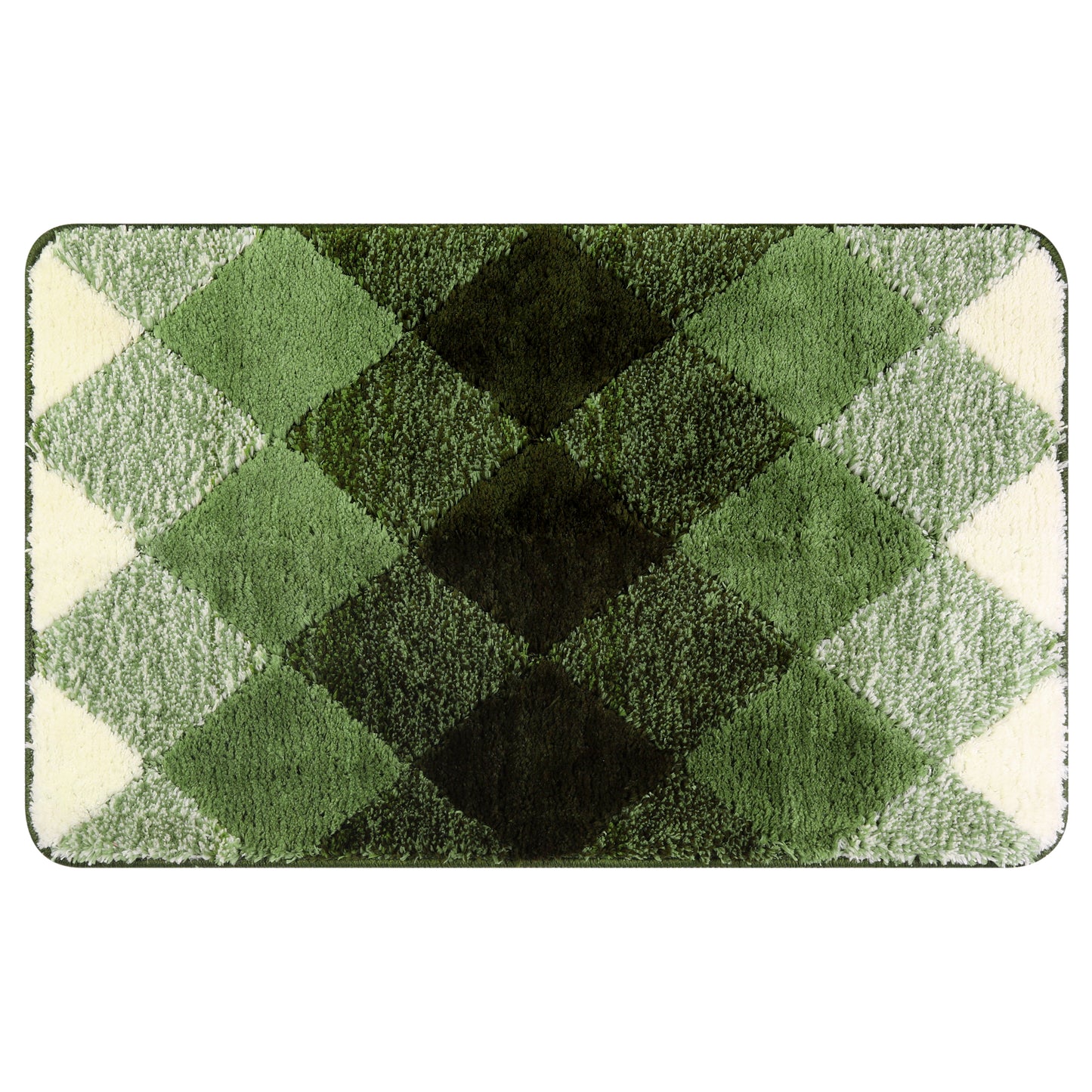 Geometric Pattern Bathroom Rug Mat, Soft Absorbent, Non-Slip Comfortable Bath Mats