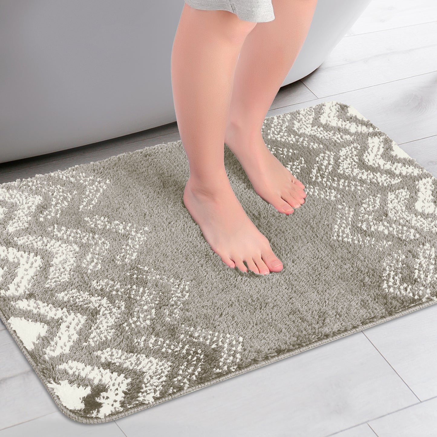 Absorbent Bath Mat Rug, Geometric Patterns Non-Slip Bath Mats for Bathroom