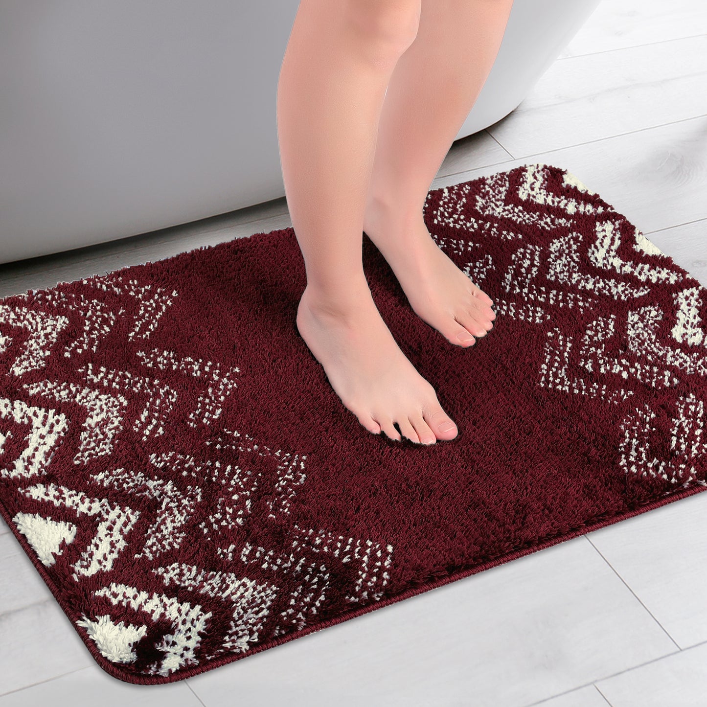 Absorbent Bath Mat Rug, Geometric Patterns Non-Slip Bath Mats for Bathroom