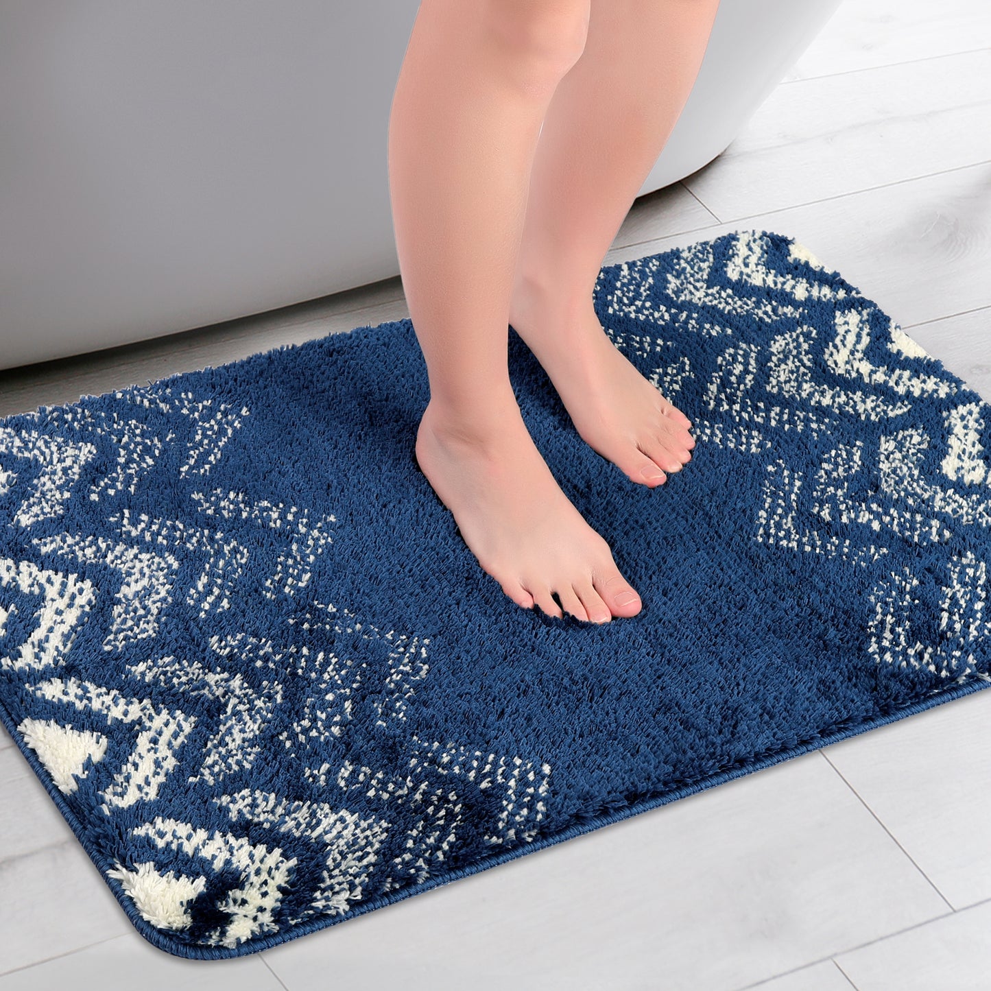 Absorbent Bath Mat Rug, Geometric Patterns Non-Slip Bath Mats for Bathroom