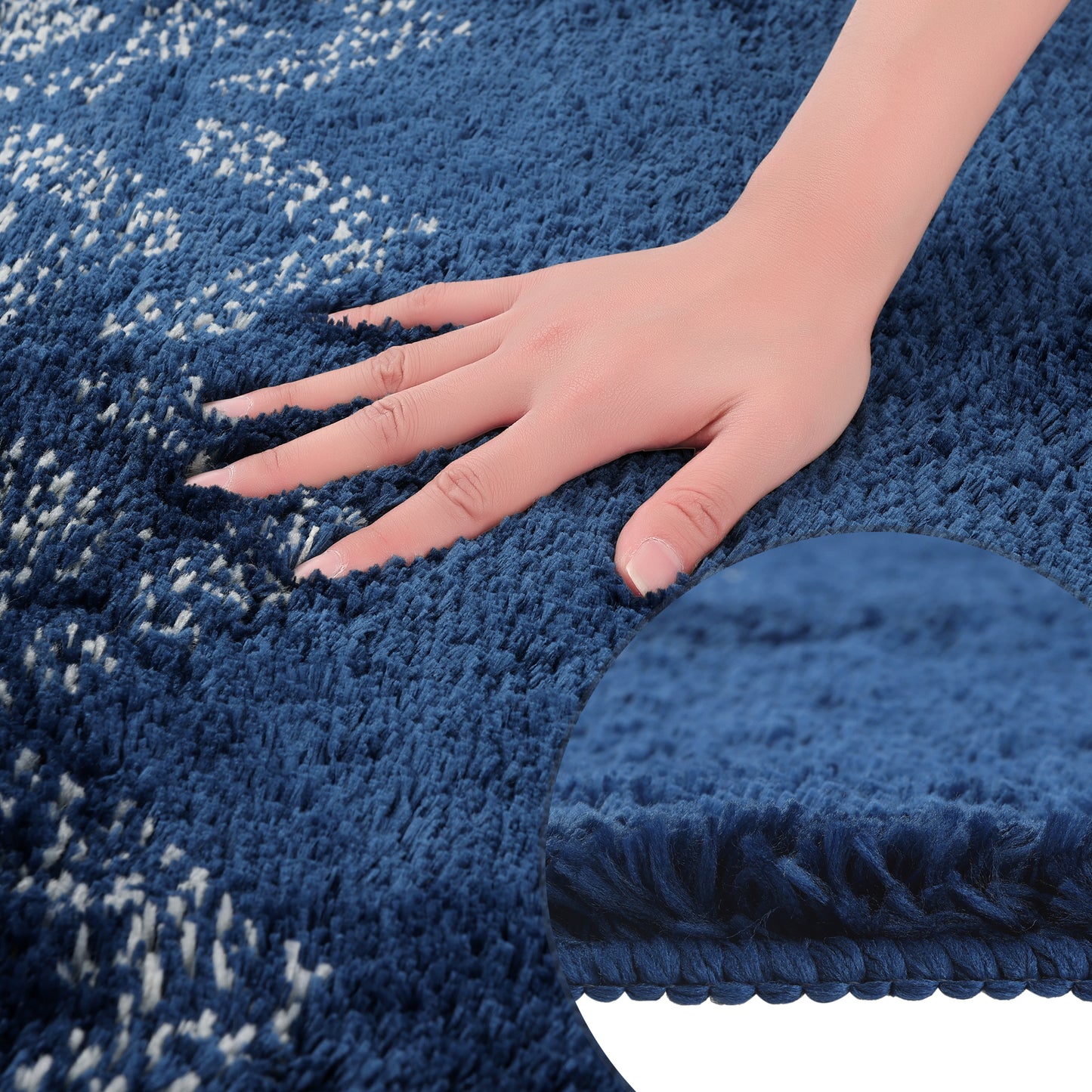 Absorbent Bath Mat Rug, Geometric Patterns Non-Slip Bath Mats for Bathroom